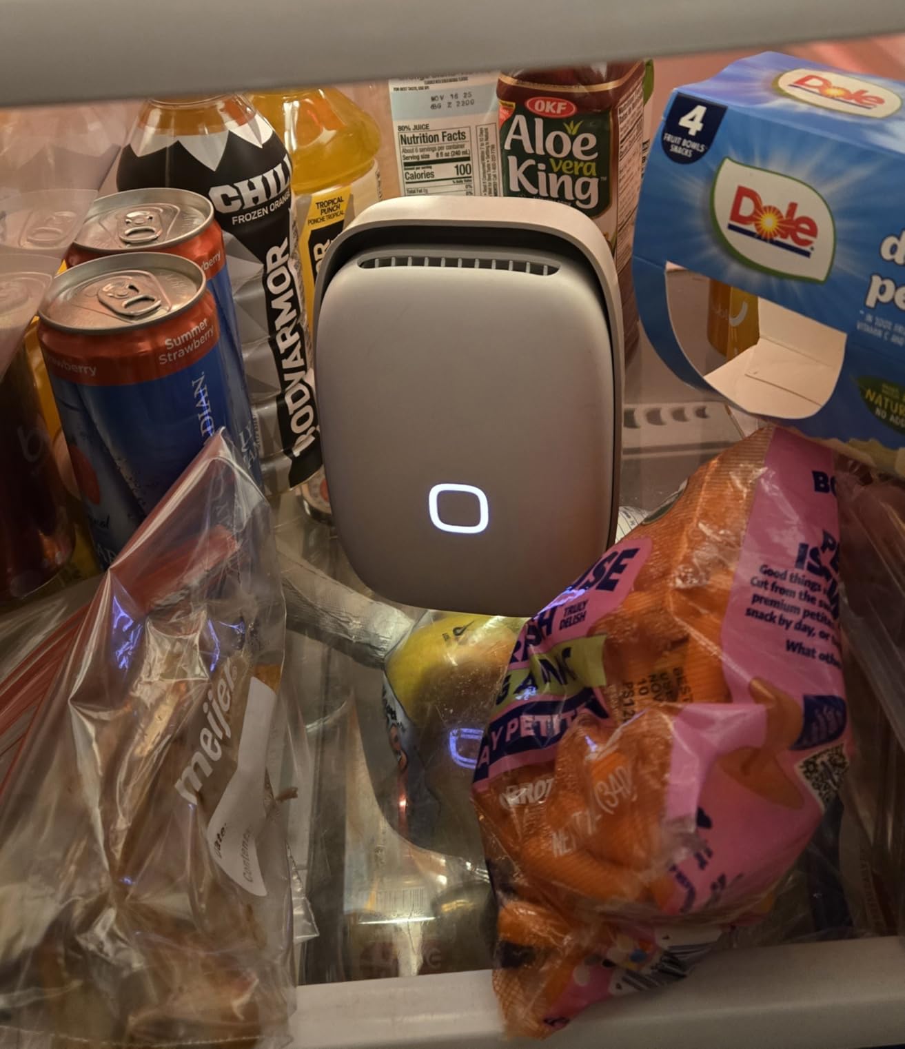 SHELFY Smart Refrigerator Device | Extends Food Freshness and Reduces Food Waste | Removes Bad Odors | IoT Technology | Photocatalytic and Washable Filter | USB-C Charging customer photo 2