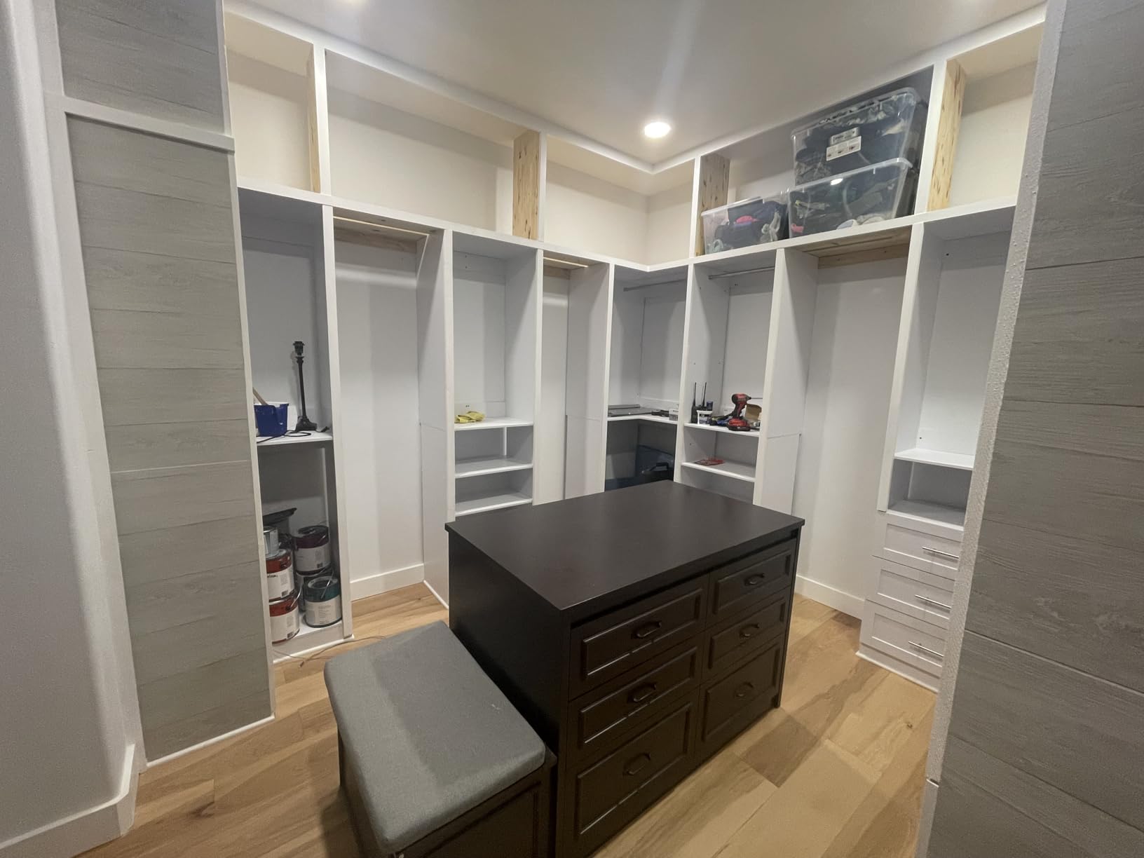Armoire Bedroom Wardrobe Closet Island with 12 Drawers & Flip Door, Walk in Closet Island with Storage Bench, Islands Dresser for Bedroom Cloakroom White (61.9''W x 27.6''D x 32.6''H) customer photo 1