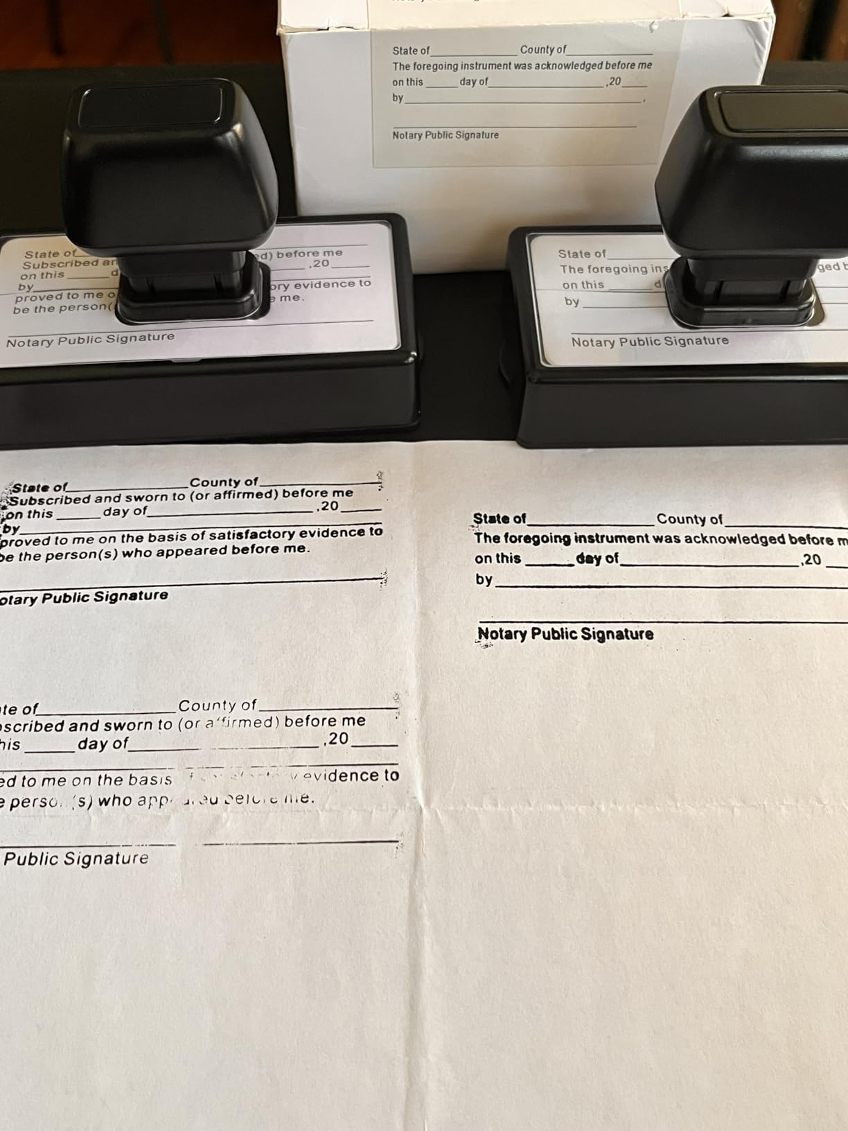 Marspark 2 Pcs Notary Stamps Includes Acknowledgement & Jurat Stamp Self Inking Notary Public Seal Supplies for Sworn and Subscribed, 1.38 x 3.35 inches customer photo 1