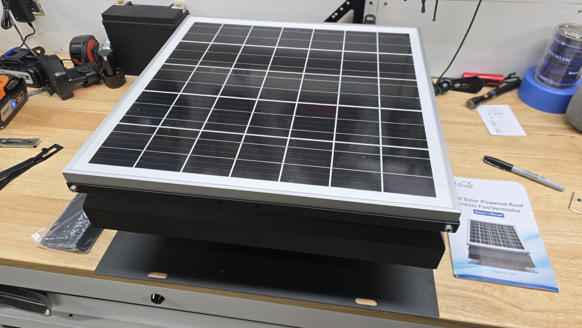 Solar Attic Fan 32W 1600CFM High Airflow Roof Vent Exhaust Fan - Weatherproof, Solar Powered Attic Ventilation for Home, Garage, RV, Greenhouse customer photo 2