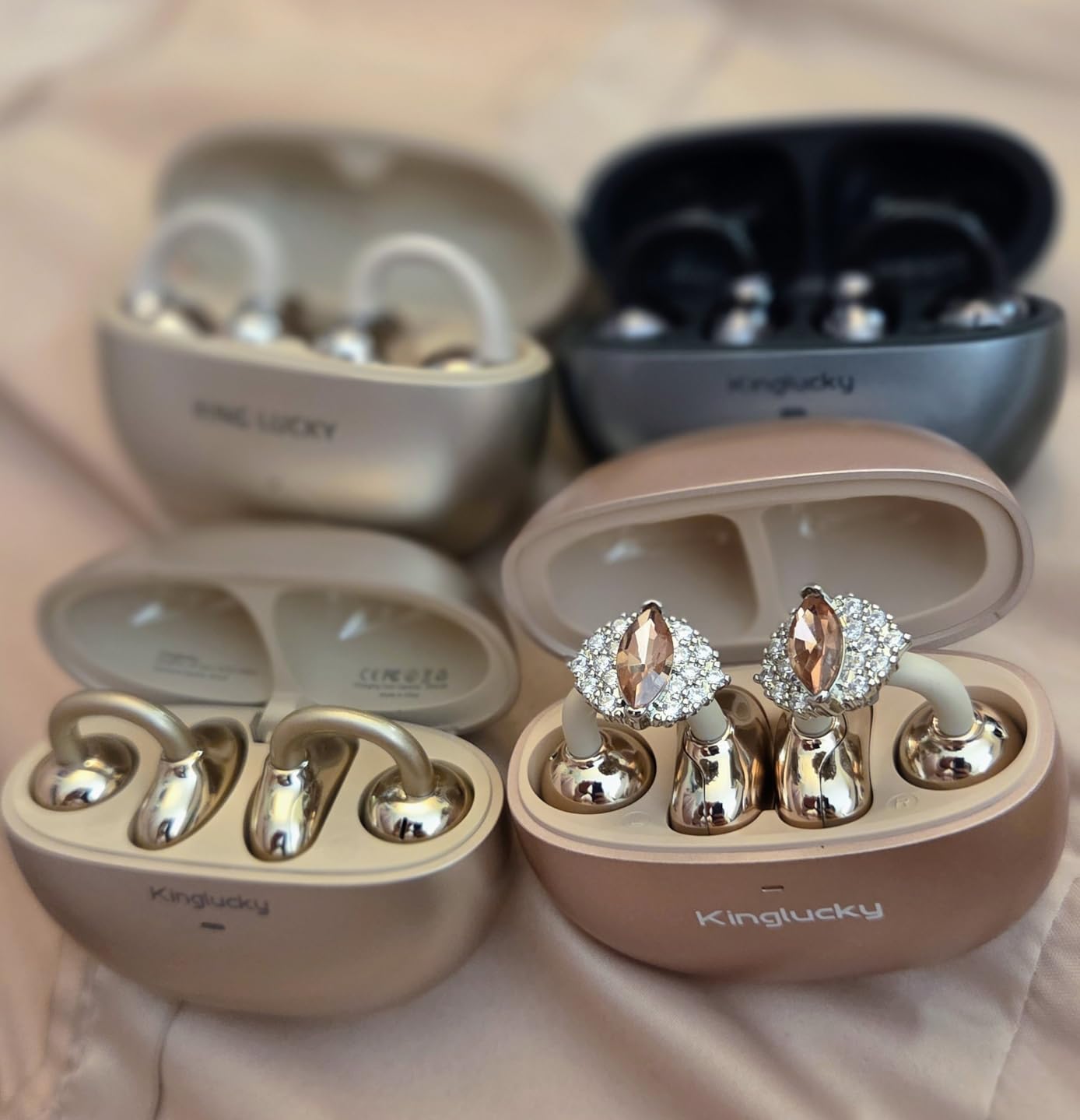 Kinglucky Upgraded Clip-On Earbuds Comfortable fit & Crystal-Clear Sound, 50H Playtime Open Ear Buds Bluetooth 6.0 Wireless Headphones for Women & Kids Ideal for Small Ears,Sports,Glasses Rose Gold customer photo 2