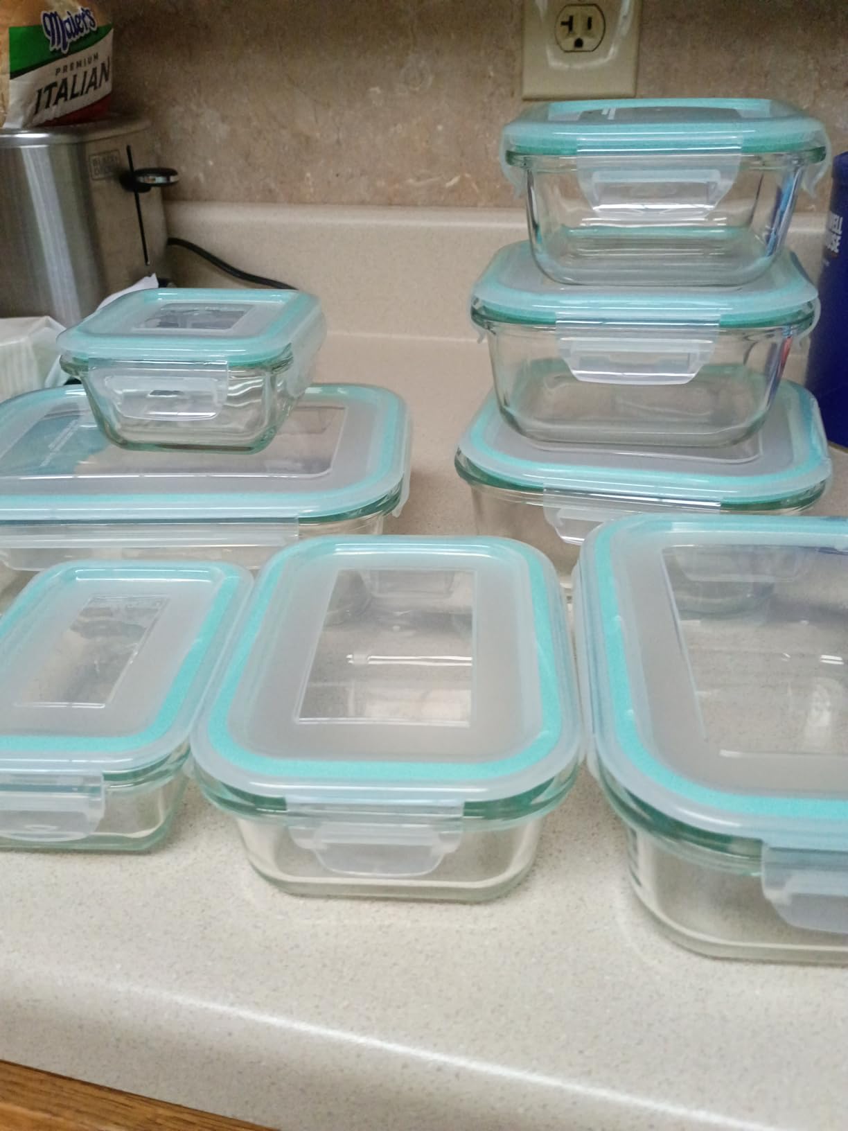 Liuruiyu 8 Pack Glass Food Storage Containers with Lids, Meal Prep Containers, Airtight Bento Boxes with Leak Proof Locking for Microwave, Oven, Freezer and Dishwasher, BPA Free customer photo 1
