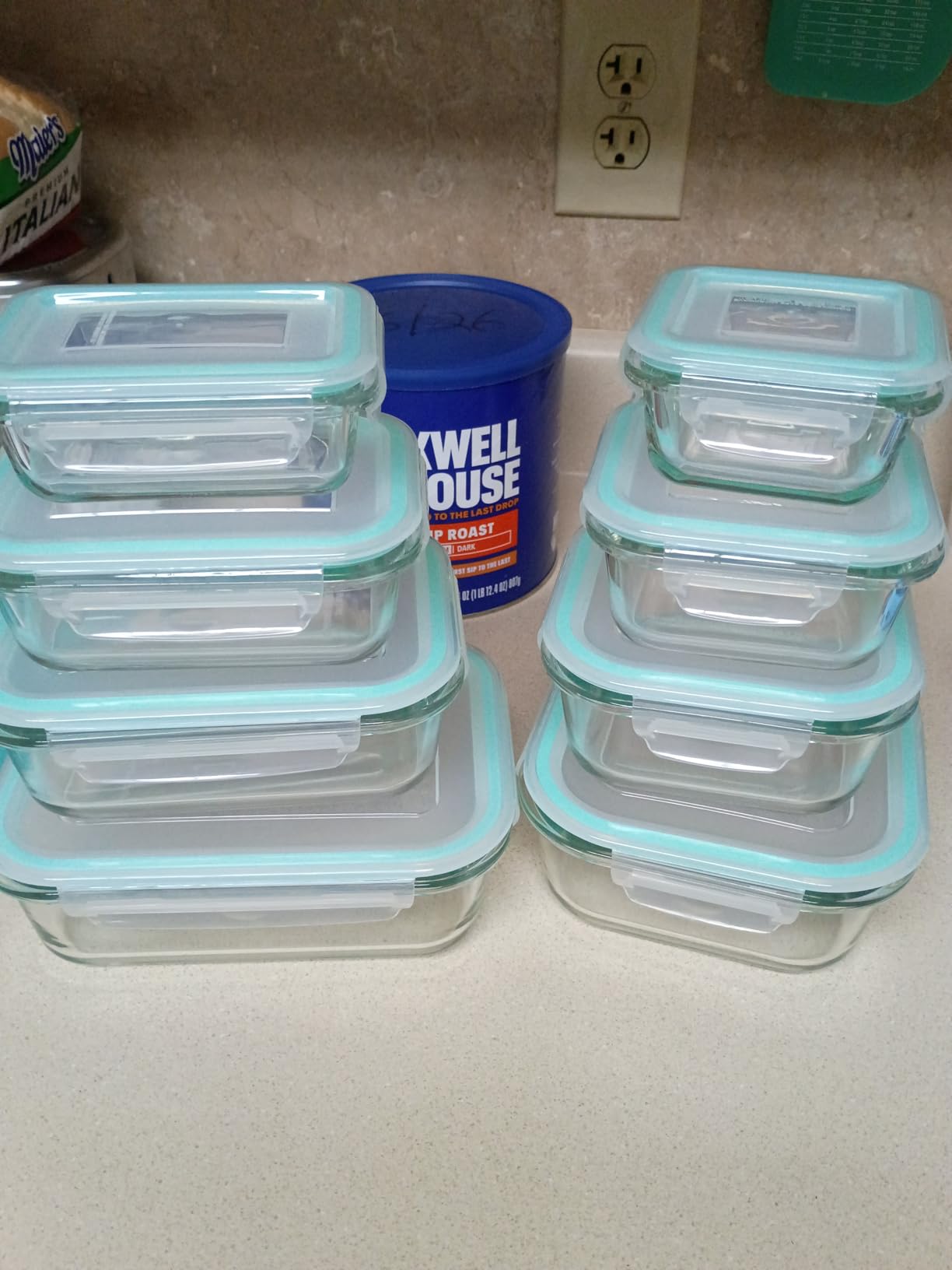 Liuruiyu 8 Pack Glass Food Storage Containers with Lids, Meal Prep Containers, Airtight Bento Boxes with Leak Proof Locking for Microwave, Oven, Freezer and Dishwasher, BPA Free customer photo 2