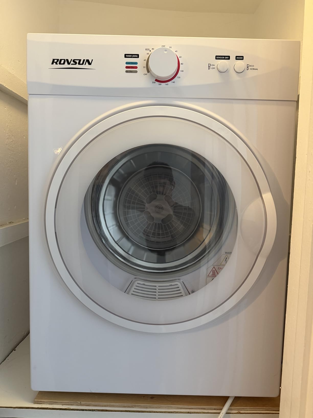 ROVSUN 1.8 Cu.Ft Portable Clothes Dryer, Front Load Dryer Machine, Compact Laundry Dryer with Stainless Steel Tub for Apartment, Home, Dorm (Classic Knob Control) customer photo 1