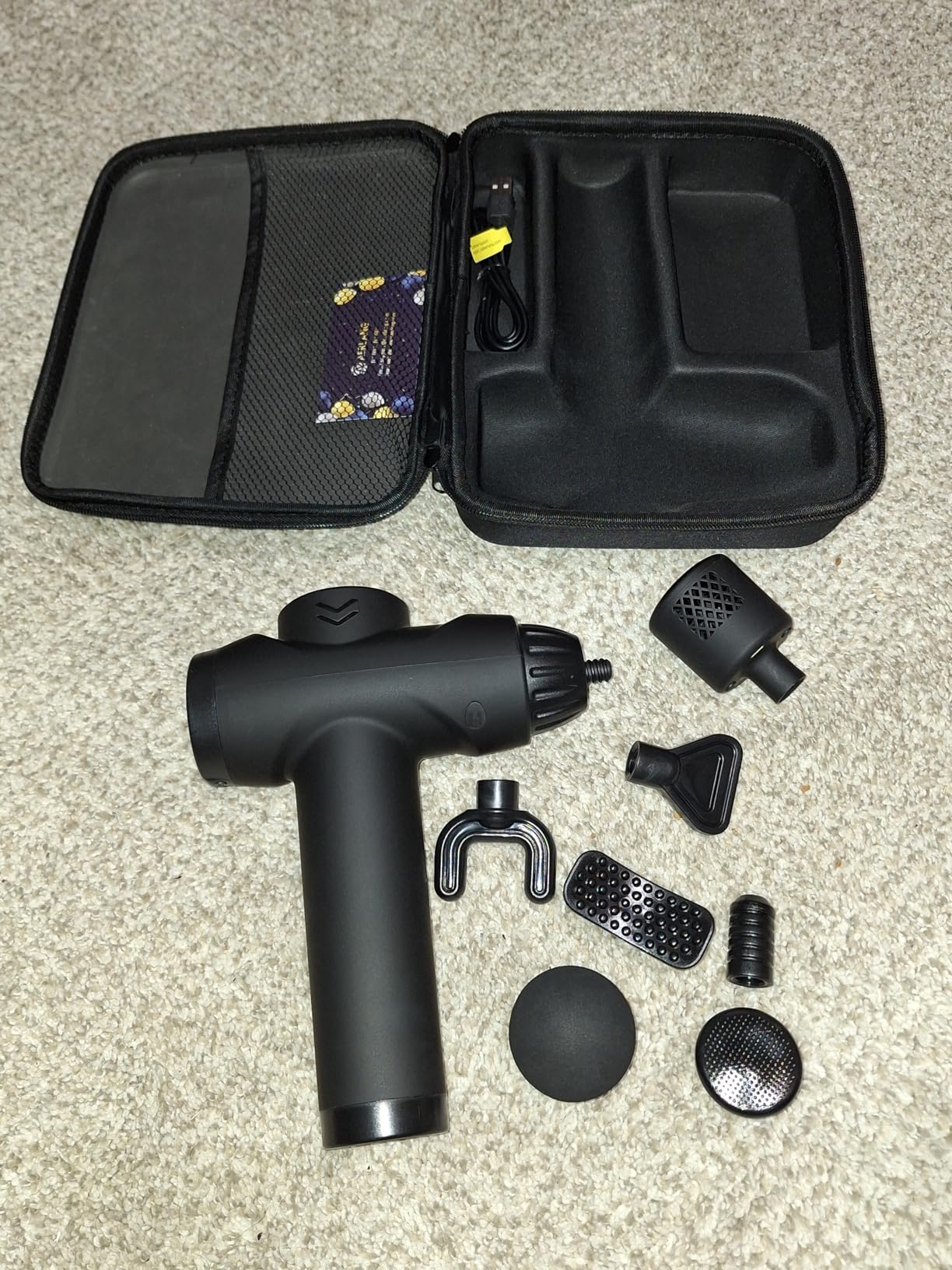 AERLANG Massage Gun with Heat and Cold,Deep Tissue Massage Gun, Back and Neck Massager for Pain Relief,Muscle Percussion Massager,Handheld Messager with 7Heads&Silent Birthday Gifts for him customer photo 2
