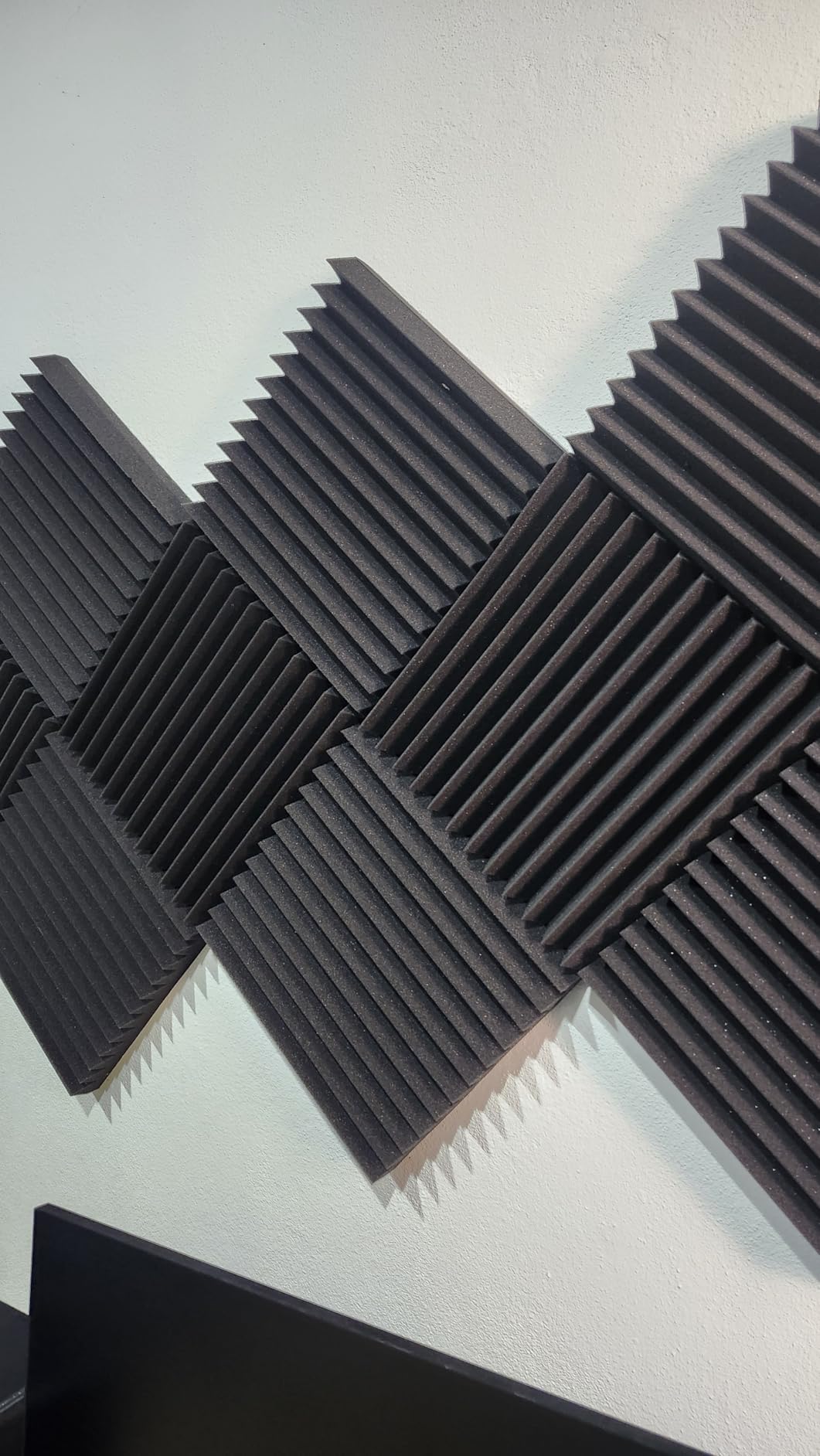 4Pack Fiberglass Acoustic Panels, Self Adhesive Sound Proof Foam Panels for Walls, Sound Dampening Panels for Studios, Office, Home Soundproofing Absorbing Noise Reducing, 23.6x11.8x2.5