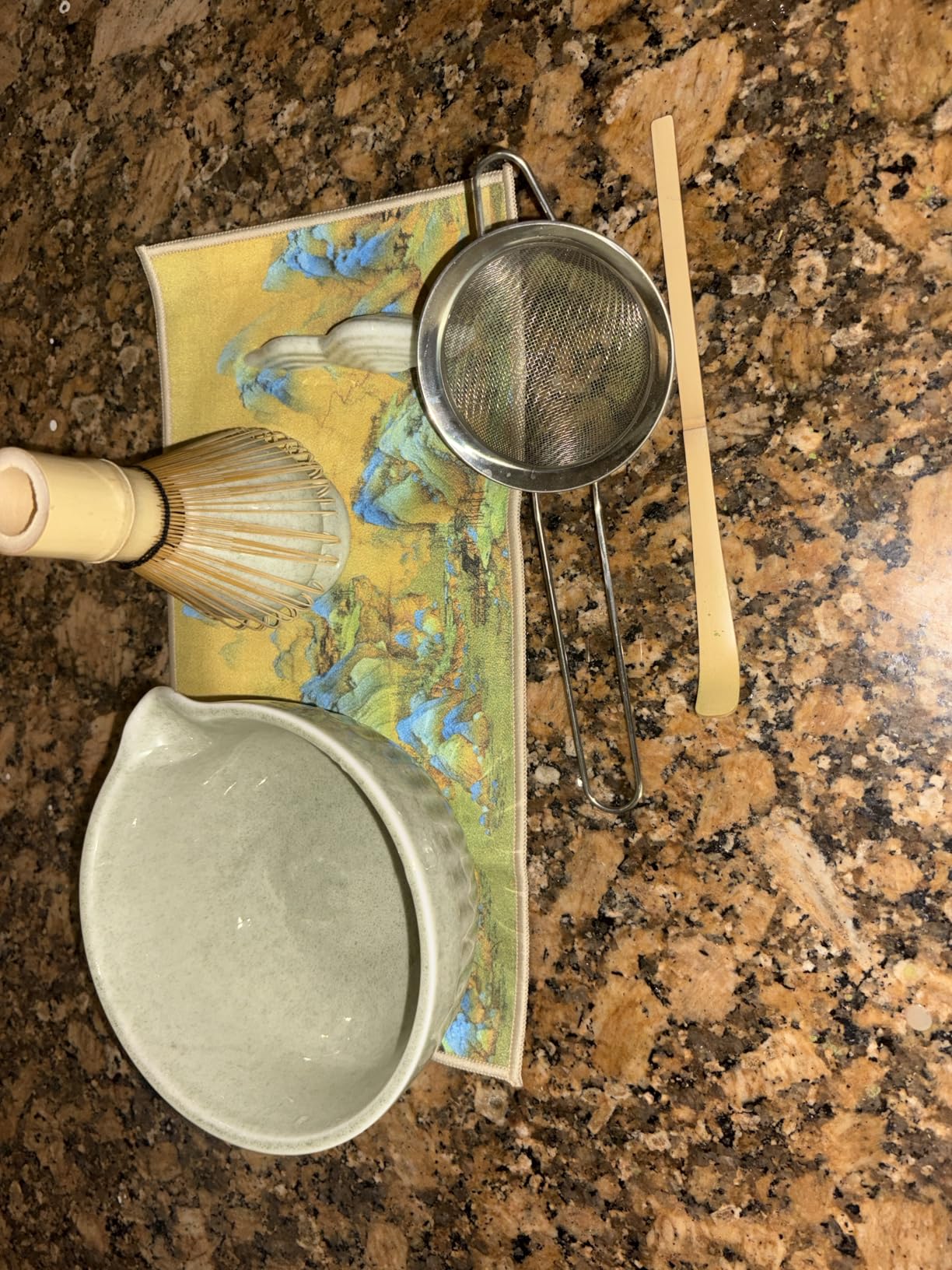 20Oz Matcha Whisk Set，7 Pcs Matcha Kit Includes Matcha Bowl, Whisk & Holder, Bamboo Scoop, Scoop Rest, Sifter & Tea Towel - Perfect for Matcha Tea Ceremony customer photo 1