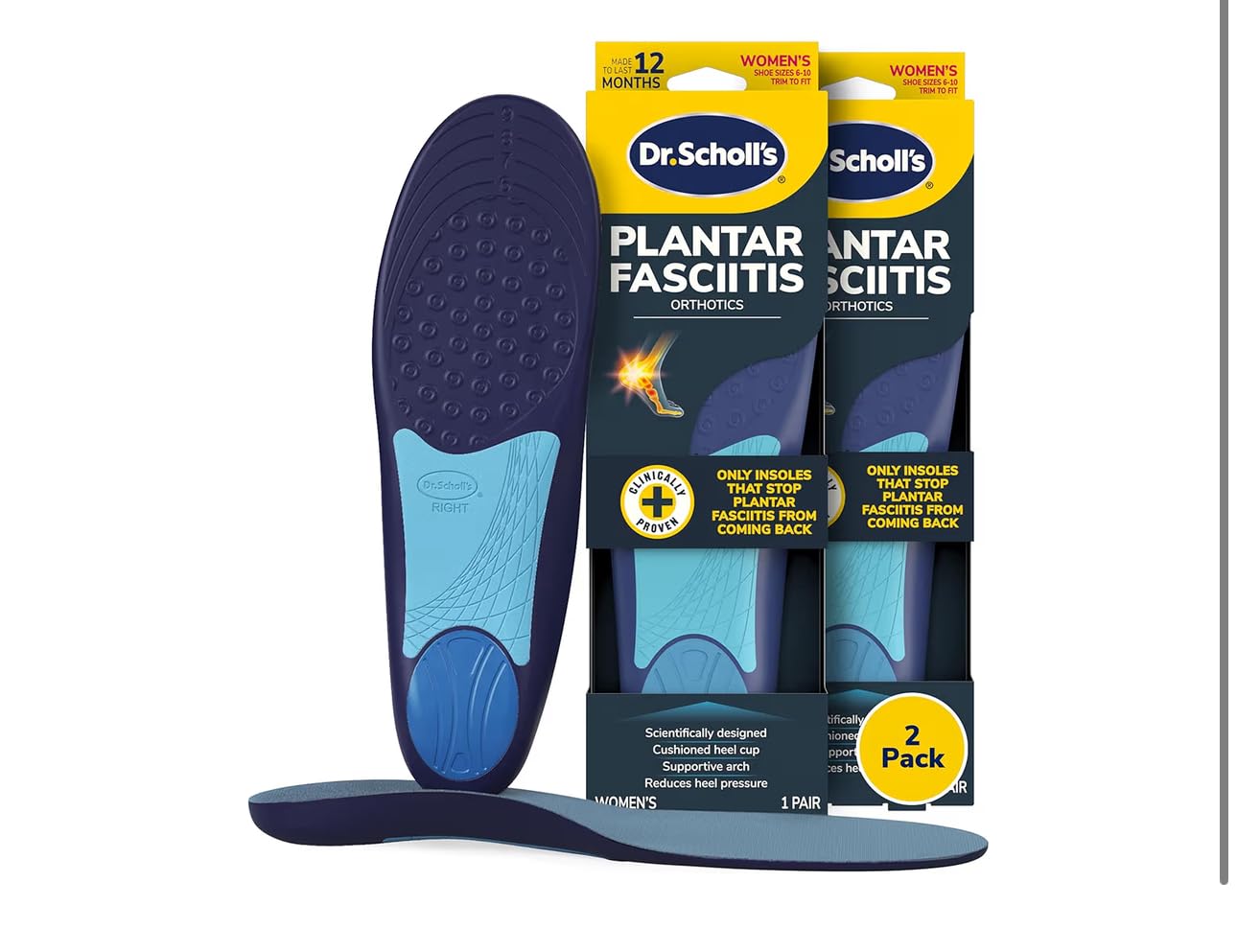Dr. Scholl's Plantar Fasciitis Relief Orthotic Insoles for Women - The Only Proven Insole to Stop Plantar Fasciitis from Coming Back customer photo 1