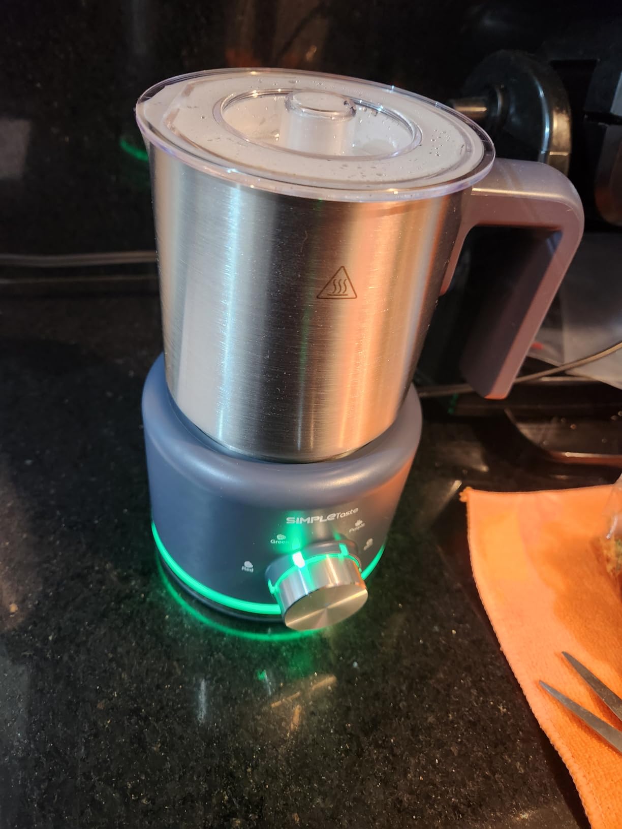 SIMPLETASTE Milk Frother, 4 in 1 Electric Milk Steamer, 16.91oz/500ml Automatic Warm and Cold Foam Frother for Coffee, Latte, Macchiato, Cappuccino, Hot Chocolate, Easy to Clean customer photo 2