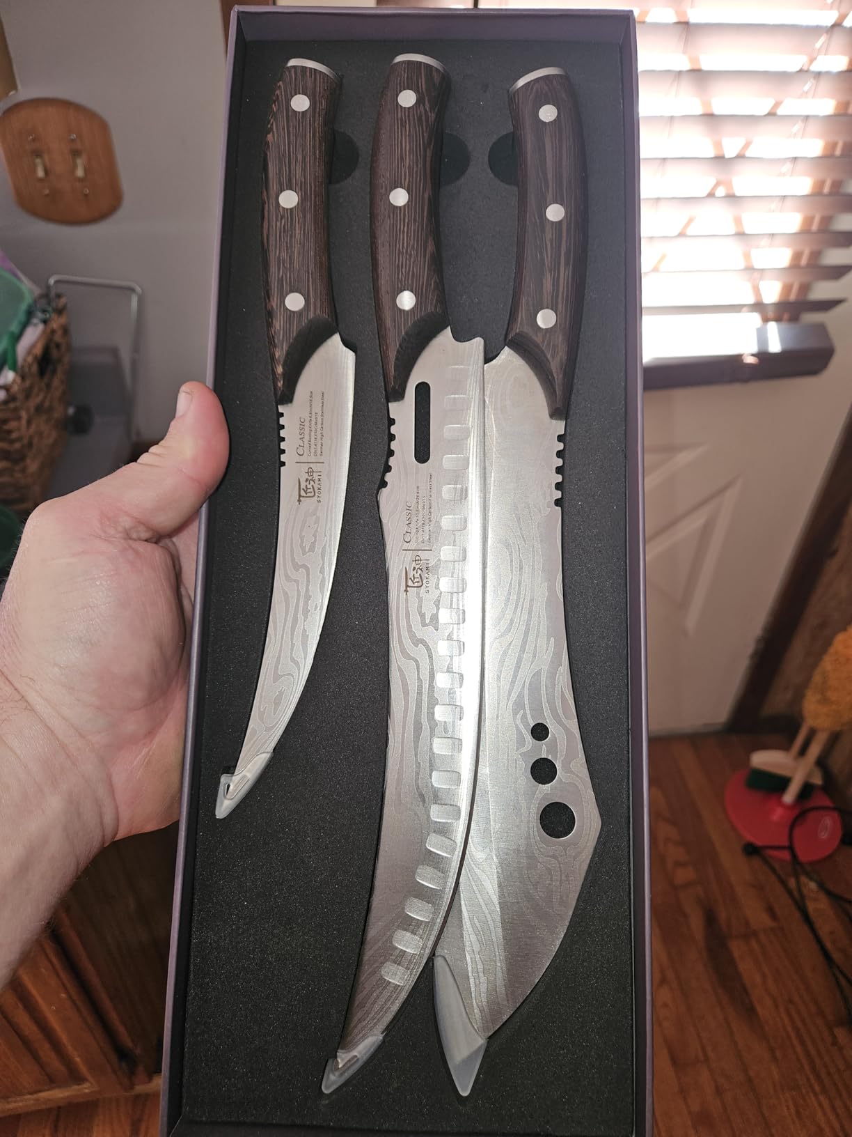 Brisket Slicing Knife Set, Carving and Boning Knife for Meat & Turkey Cutting, Japanese Style High Carbon Steel Kitchen Knives Set For Home & BBQ, Wood Ergonomic Full Tang Handle, Ideal Gift customer photo 1