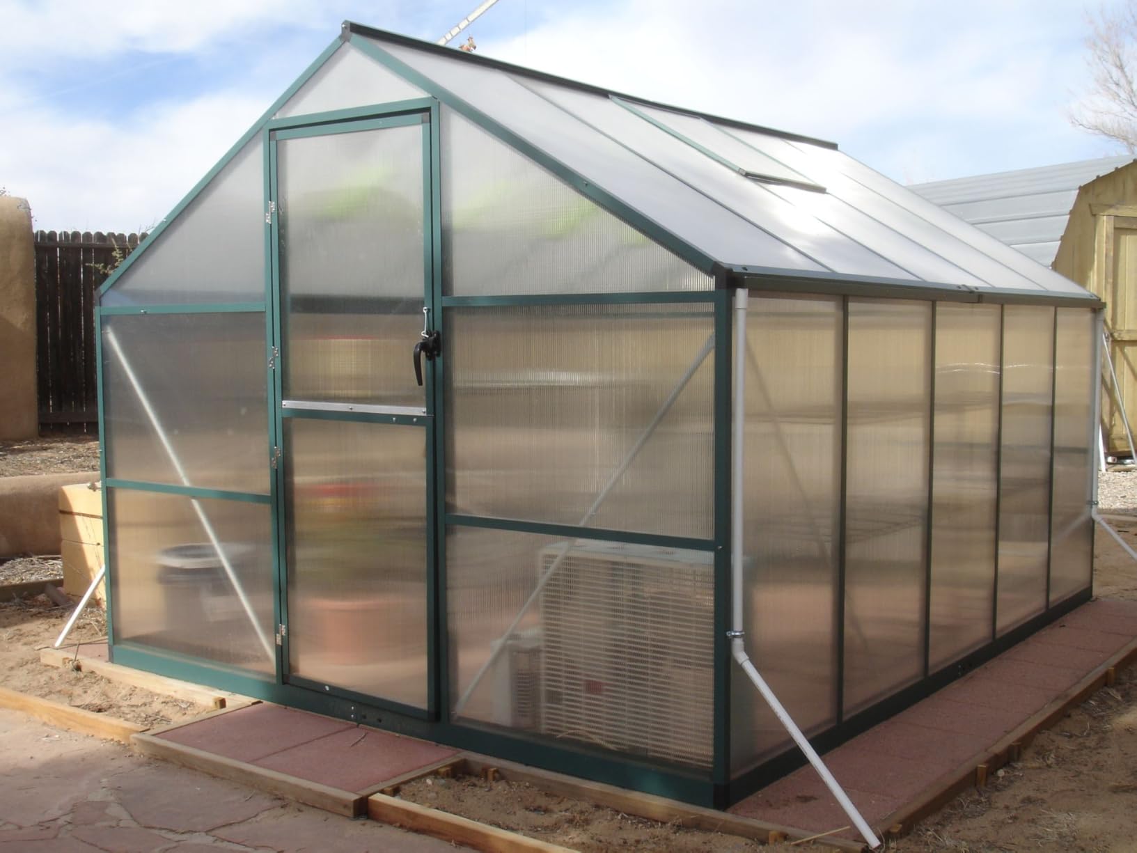 Garvee 6 x 8 ft Greenhouse, Greenhouses for Outside, Polycarbonate Greenhouse with Aluminum Frame, Lockable Door and Ajustable Roof Vent for Backyard, Green Houses for Outside Garden Backyard, Patio customer photo 2