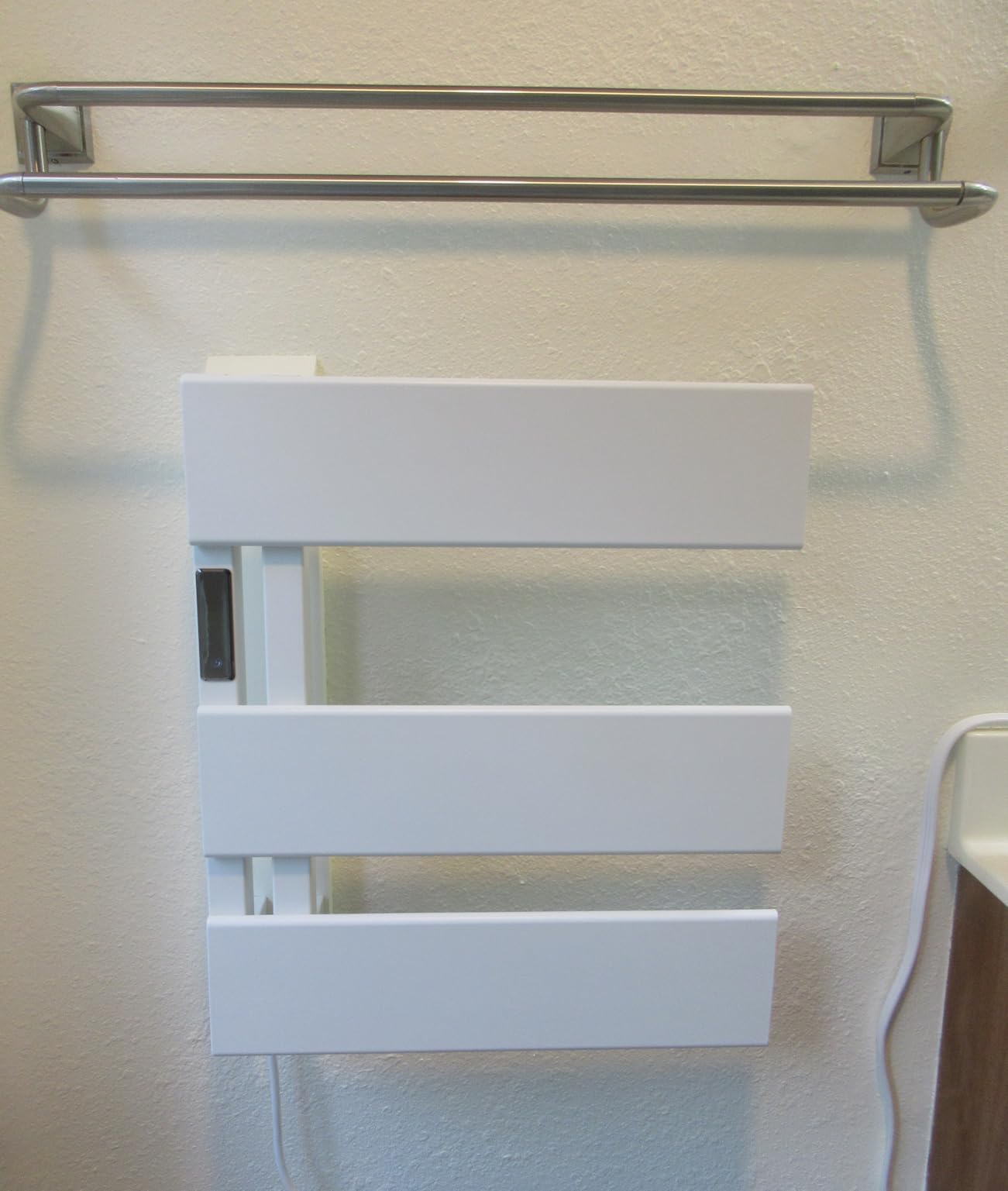 Electric Towel Warmer with Smart LED Timer, Modern [2/3/4] Bar Large Panel Heated Towel Rack, Wall-Mounted Plug-in/Hardwired 2-in-1, Rapid Warmth for Bathrooms, [Matte Black/Alpine White] customer photo 2