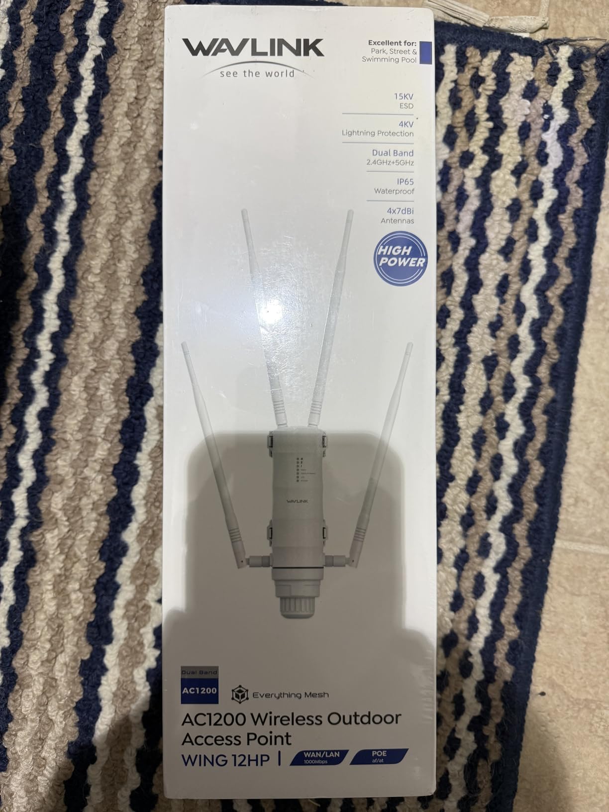AC1200 Outdoor WiFi Range Extender, WAVLINK Weatherproof Outdoor Access Point with POE, High Power Long Range WiFi Extender Signal Booster, Dual Band 2.4/5GHz, Support WiFi AP/Repeater/Router Mode. customer photo 2