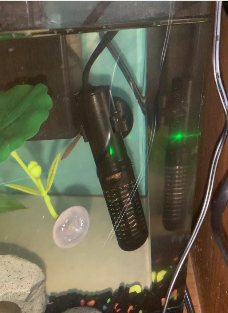 25W Mini Aquarium Heater Submersible Constant Temperature Fish Tank Betta Heater Free Thermometer Sticker Suitable for 1-6 Gallons Saltwater and Freshwater Tanks customer photo 1