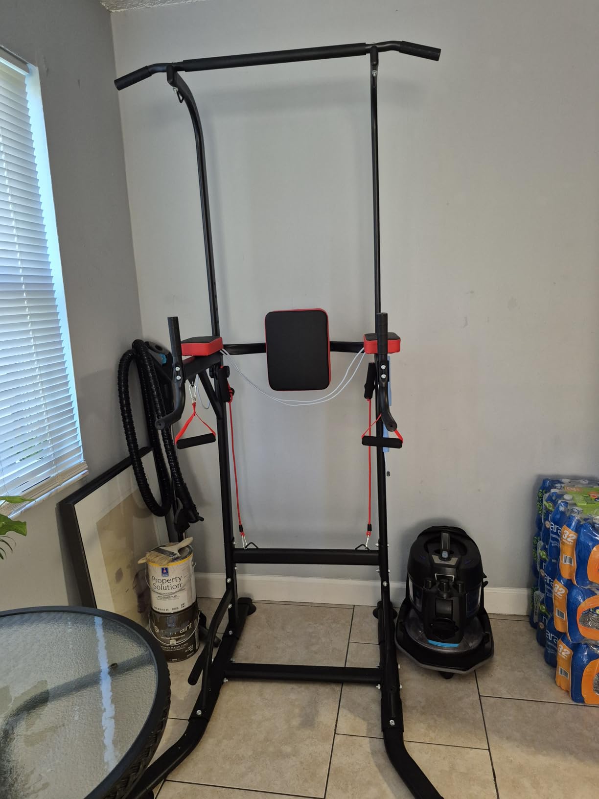 Dskeuzeew Power Tower Pull Up Bar Station, 450LBS Stable Power Tower Training Heavy-Duty Fitness Equipment for Home Gym customer photo 1