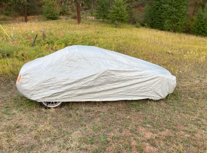 Caromop 10-Layer Waterproof Car Cover All Weather Protection (Snow, Rain, Sun) with Secure Fit Straps and Easy On/Off Zipper-Size A4 (See Size-Chart) customer photo 1
