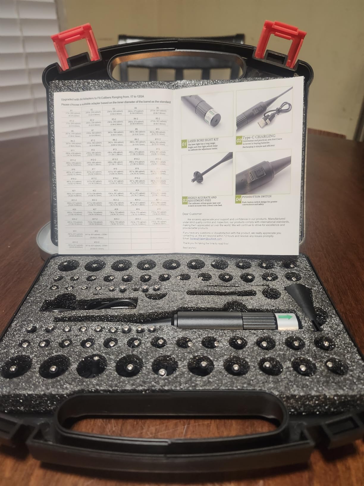 USB Rechargeable Bore Sight Laser, 64 Adapters Professional Green Laser Bore Sight Kit, Fit 0.17 to 12GA Calibers, Multiple Caliber Bright Bore Sighter Laser Powerful Support for All Gun, Rifle,Pistol customer photo 2