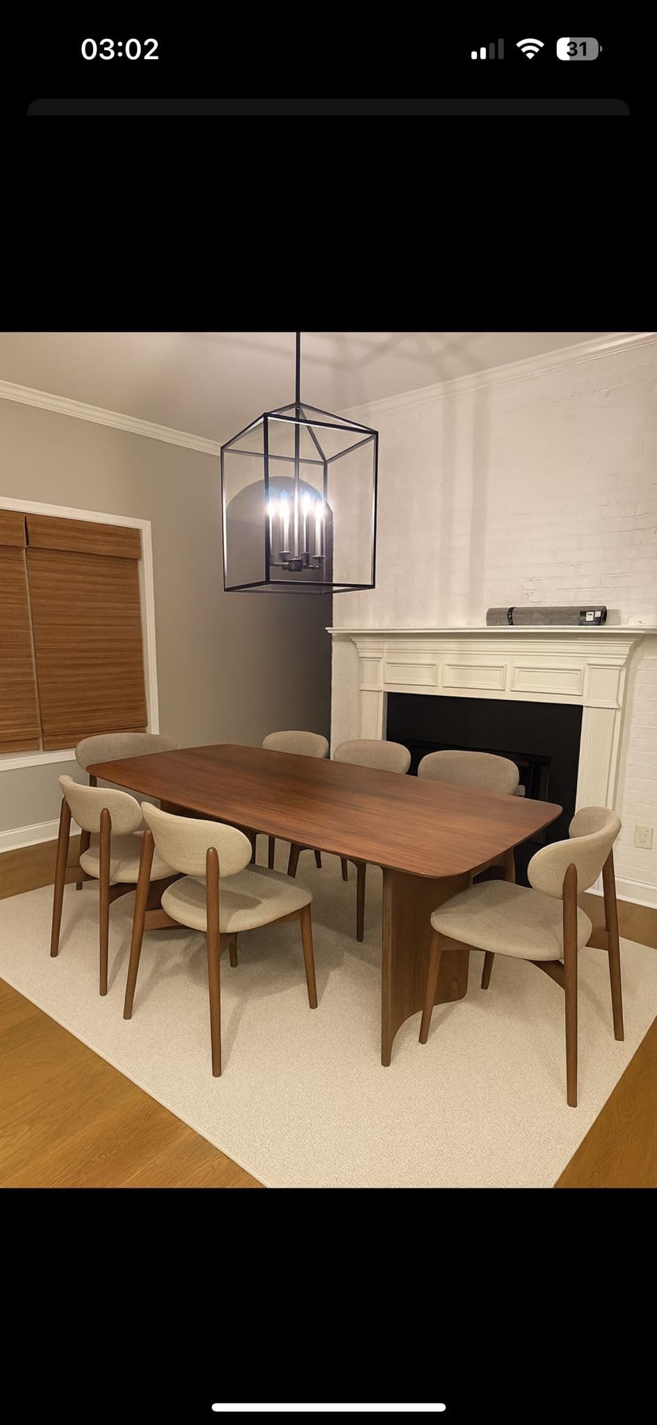 70 Inch Large Dining Table for 6-8 People, Solid Wood Kitchen Table with Curved Wooden Legs, Mid Century Modern Rectangular Long Dinner Table for Dining Room, Walnut customer photo 1