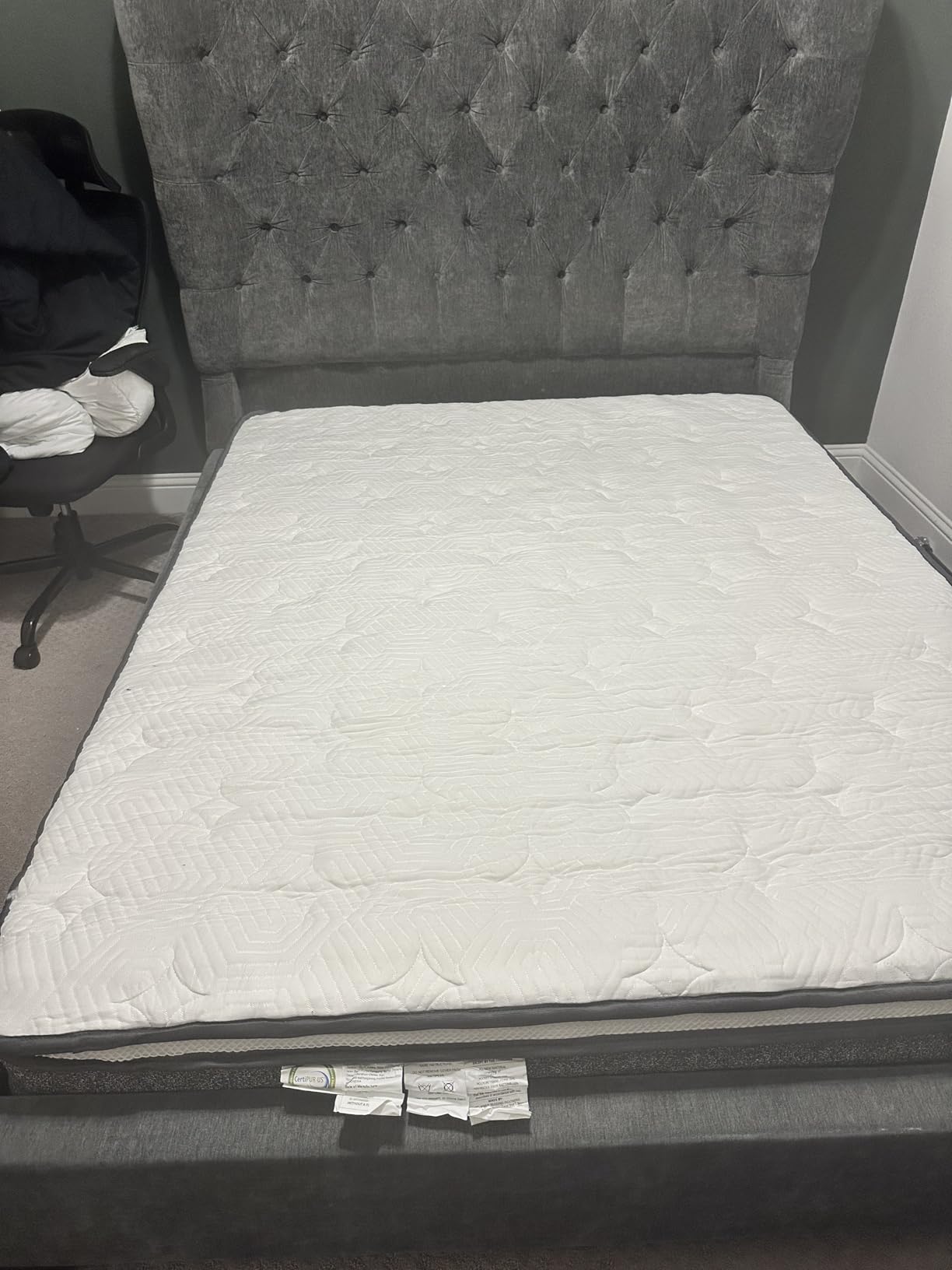 CH Charme House Queen Mattress 10 Inch Hybrid Mattresses in a Box, Medium Feel Foam and Individual Pocket Springs, Fiberglass Free Mattress, Extra Edge Support, Pressure Relief, CertiPUR-US, Grey customer photo 1