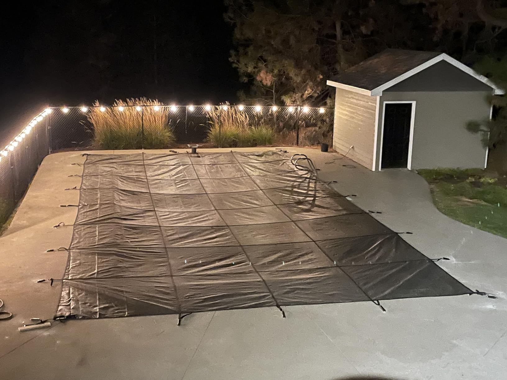Superior 99% Shading Rate Inground Pool Safety Cover, Fits 16x32ft Rectangle Swimming Pool, Mesh Pool Cover for Inground Pools, Winter Inground Pool Cover with Safety Net and Installation Tools - Tan customer photo 1