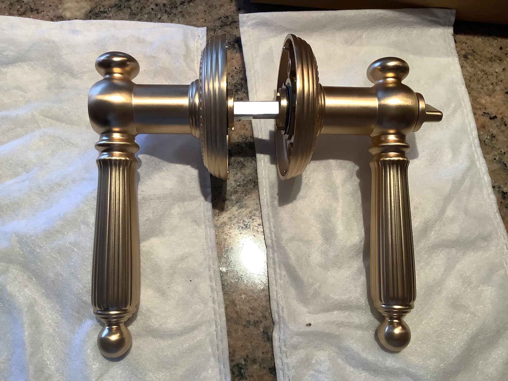 1 Pack Gold Door Lever Privacy Brushed Brass Door Handle Door Lever Bedroom and Bathroom Zinc Alloy customer photo 1