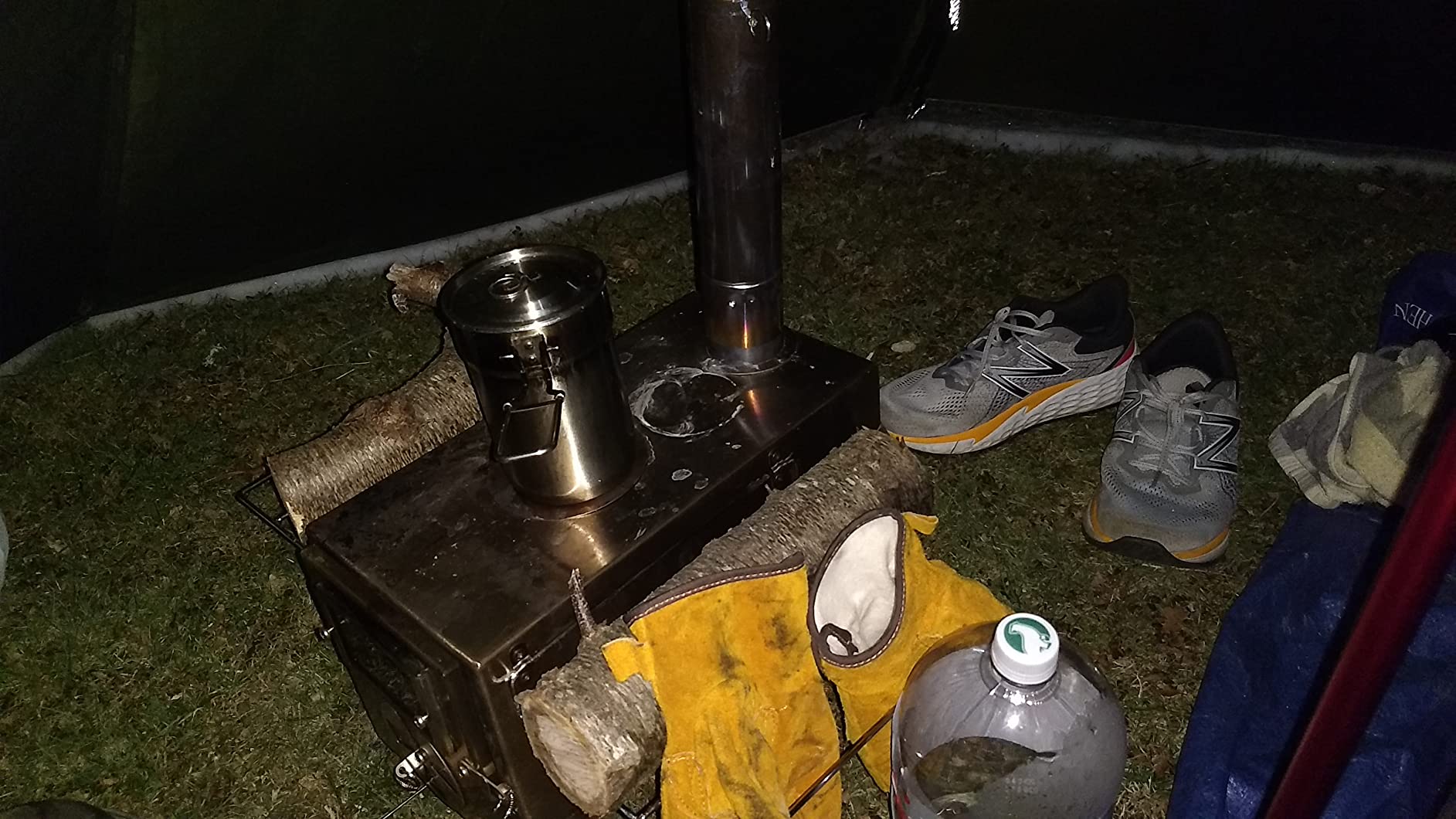 Camping Stove for Hot Tents, LAMA 304 Stainless Steel Wood Burning Stove with Stainless Wall Chimney Pipes for Tents, Shelter, Outdoor Portable Stove for Camping Heating and Cooking customer photo 2