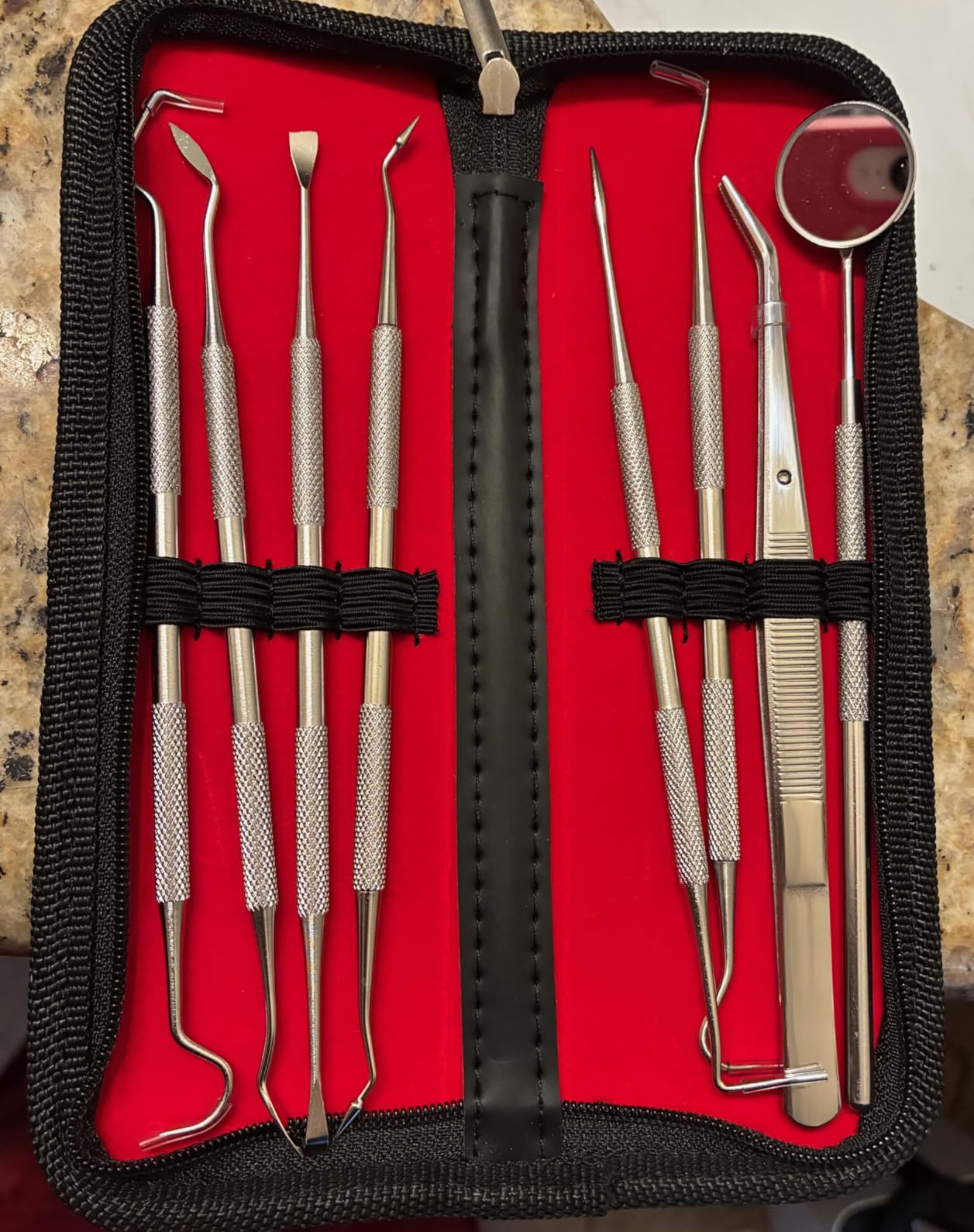 11 Pack Dental Tools PARYUNGR Teeth Cleaning Tool Kit, Stainless Steel Tongue Scraper Tartar Plaque Remover Tooth Cleaner Dental Floss Picks Mouth Mirror, Professional Oral Care Hygiene Set with Case customer photo 2