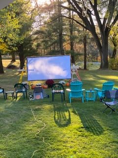 AAJK ALR Projector Screen, 4K Movie Projector Screen 16:9 HD Foldable Anti-Crease Portable Projector Movies Screen for Home Theater Outdoor Indoor Support (80in Pro) customer photo 1