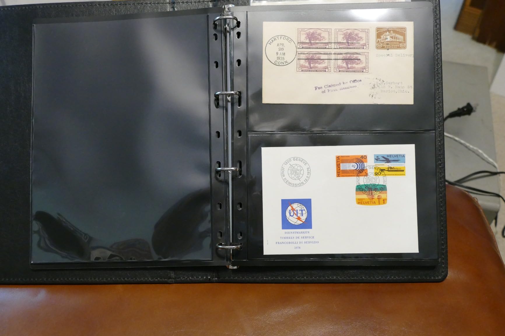 Lewtemi Stamp Collecting Albums Set Stamp Collection Book Include 20 Pages Album Binder Tweezer and Loop Magnifier Collecting Supplies for Collectors (Black,5/6/7/8 Rows) customer photo 1