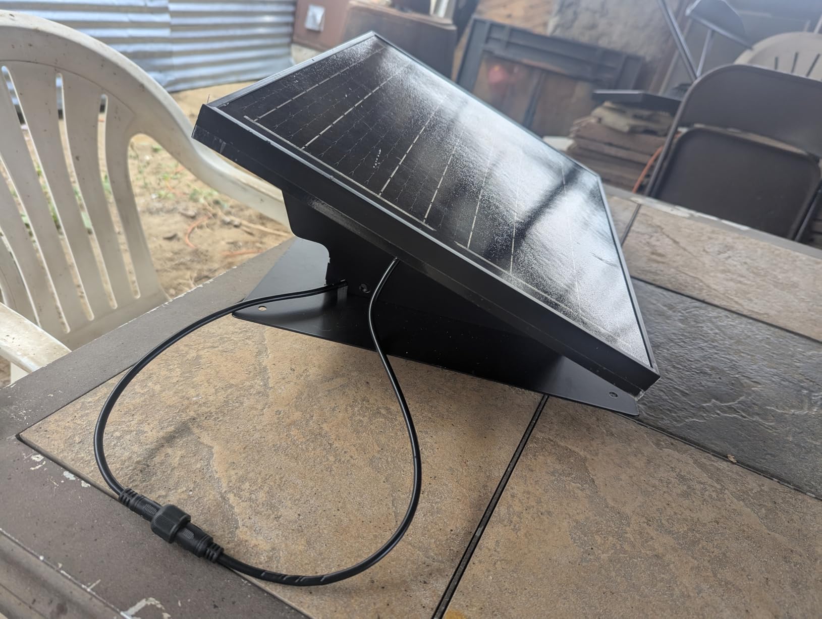 25W Solar Attic Fan, 8 Inch IP68 Waterproof Solar Roof Vent Fan, Ideal Solar Roof Vent for Attics, Garage, Shop and Warehouse customer photo 1