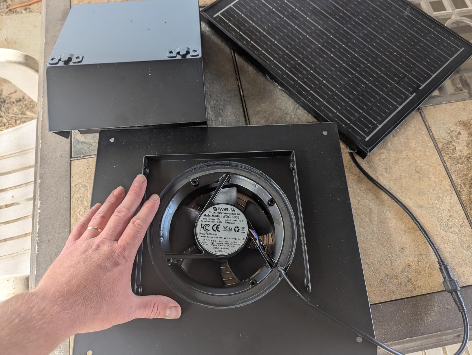 25W Solar Attic Fan, 8 Inch IP68 Waterproof Solar Roof Vent Fan, Ideal Solar Roof Vent for Attics, Garage, Shop and Warehouse customer photo 2