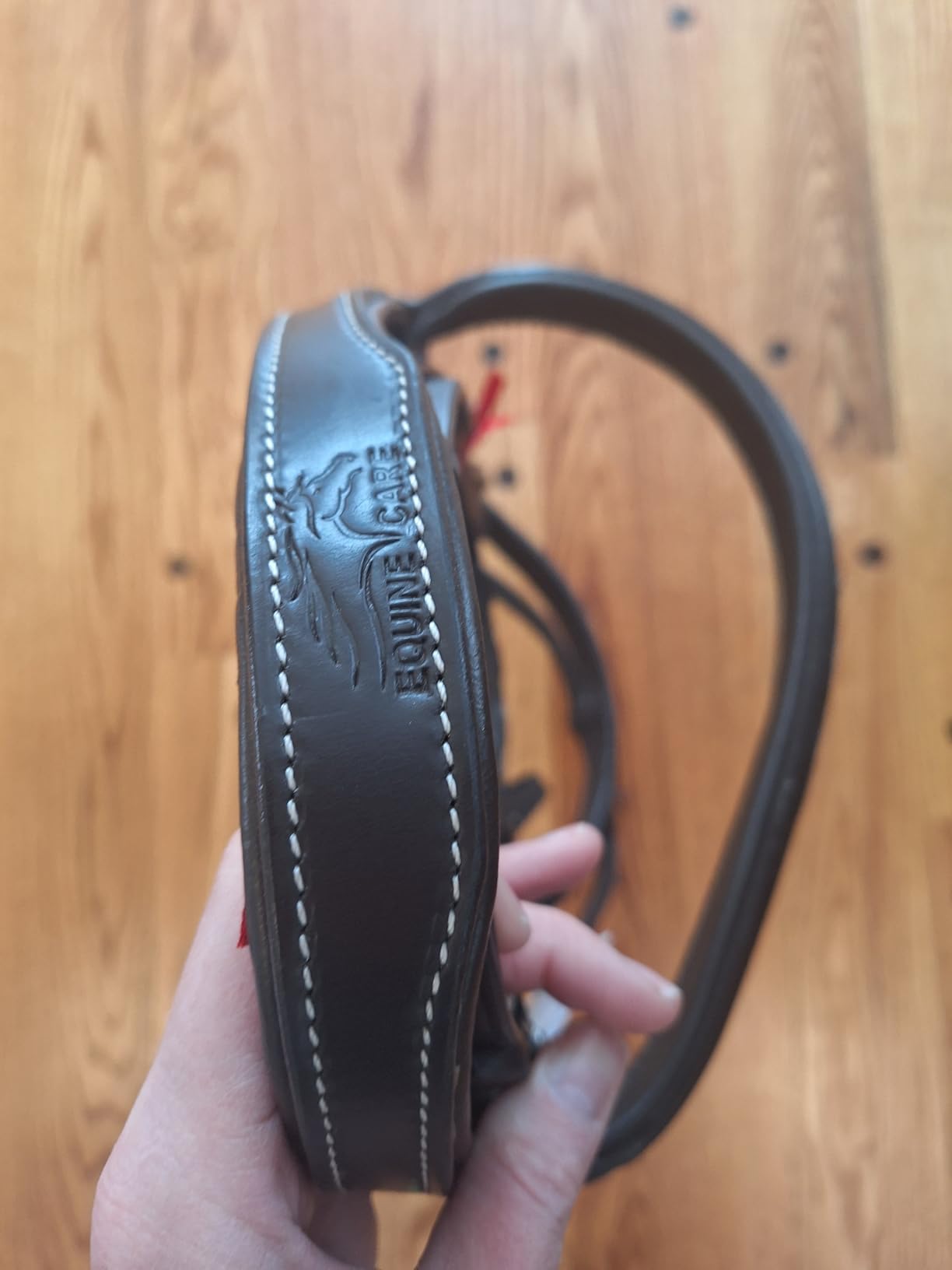 Equine Care English Horse Bridle with Reins - Fancy-Stitched, Padded Comfort Crown & Noseband, Vegetable-Tanned Leather, Stainless Steel Fittings, Full Size Hunter Jumper Tack customer photo 2