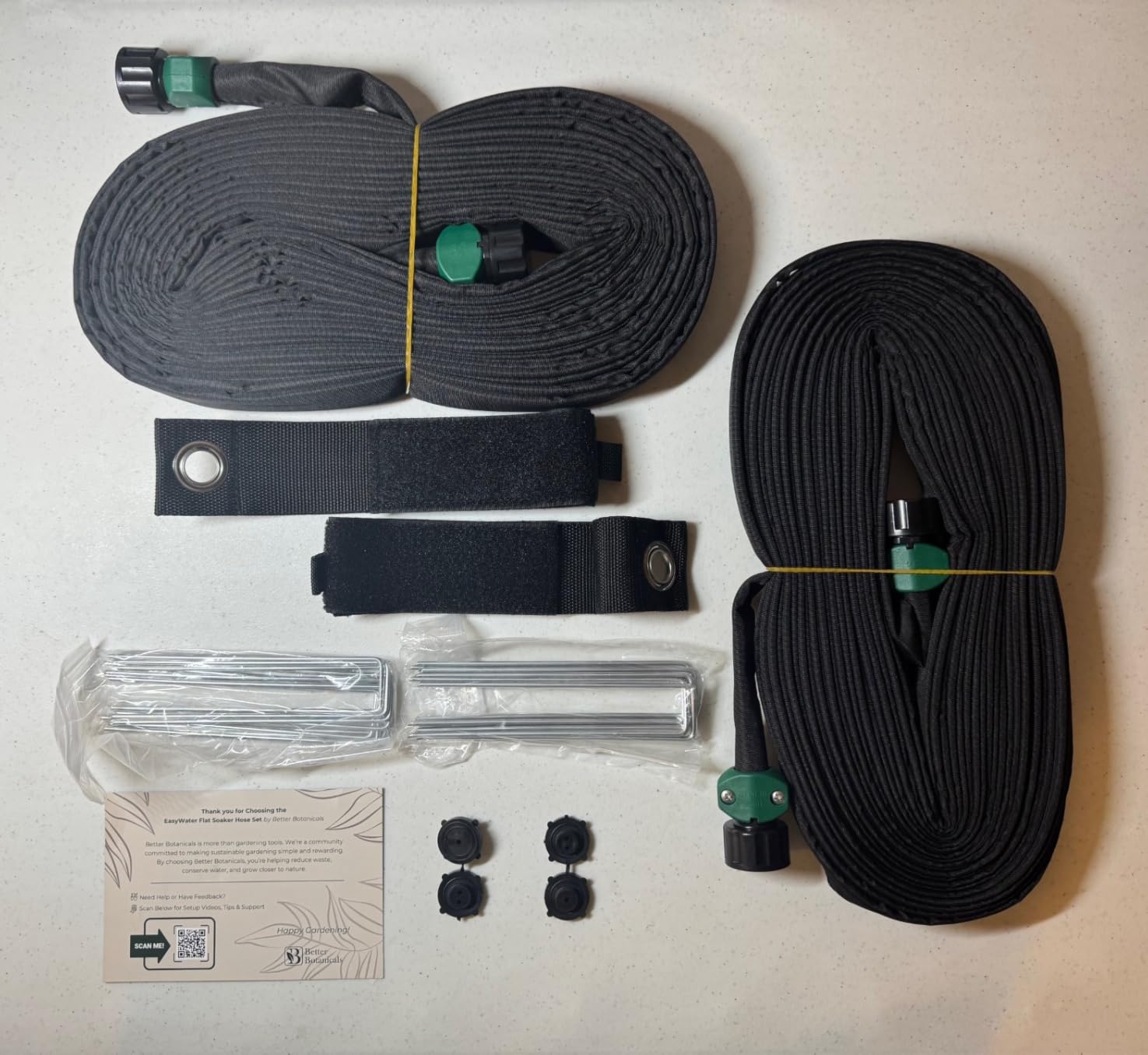 Flat Soaker Hose 100 FT (2 x 50 FT) - Connectable Modular Garden Soaker Hose for Drip Irrigation, Porous Watering Hose for Garden Beds, Trees & Landscapes customer photo 1