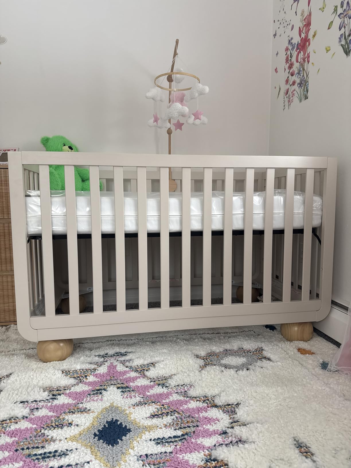 Storkcraft Amalfi 5-in-1 Convertible Crib with Toddler Guardrail (Driftwood) - GREENGUARD Gold Certified, Toddler Bed Conversion Kit Included, Fits Standard Crib Mattress, Converts to Full Bed customer photo 1