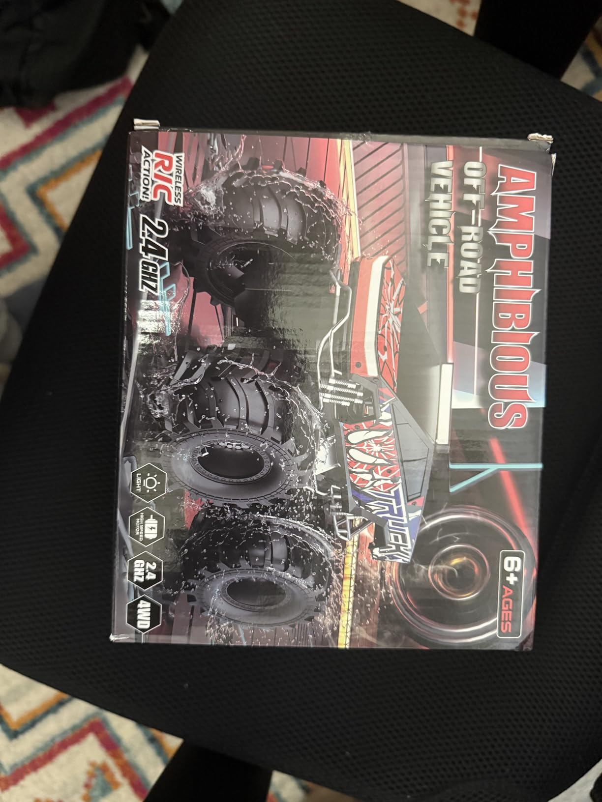 Remote Control Car, Amphibious Monster Truck Toys for Boys RC Cars, 2.4 GHz Waterproof RC Trucks, 1:18 4WD All Terrain Off-Road Pickup, Cool Christmas Birthday Ideas Gifts for Kids 6+ Year Old customer photo 1