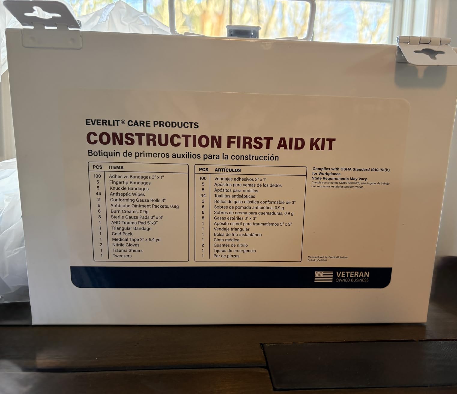 EVERLIT 185 Pcs Metal First Aid Kit for Contractors, Construction Site, OSHA Compliant, Workshop, Business, Commercial Truck Vehicle DOT, Wall Mount Box, All-Purpose customer photo 2