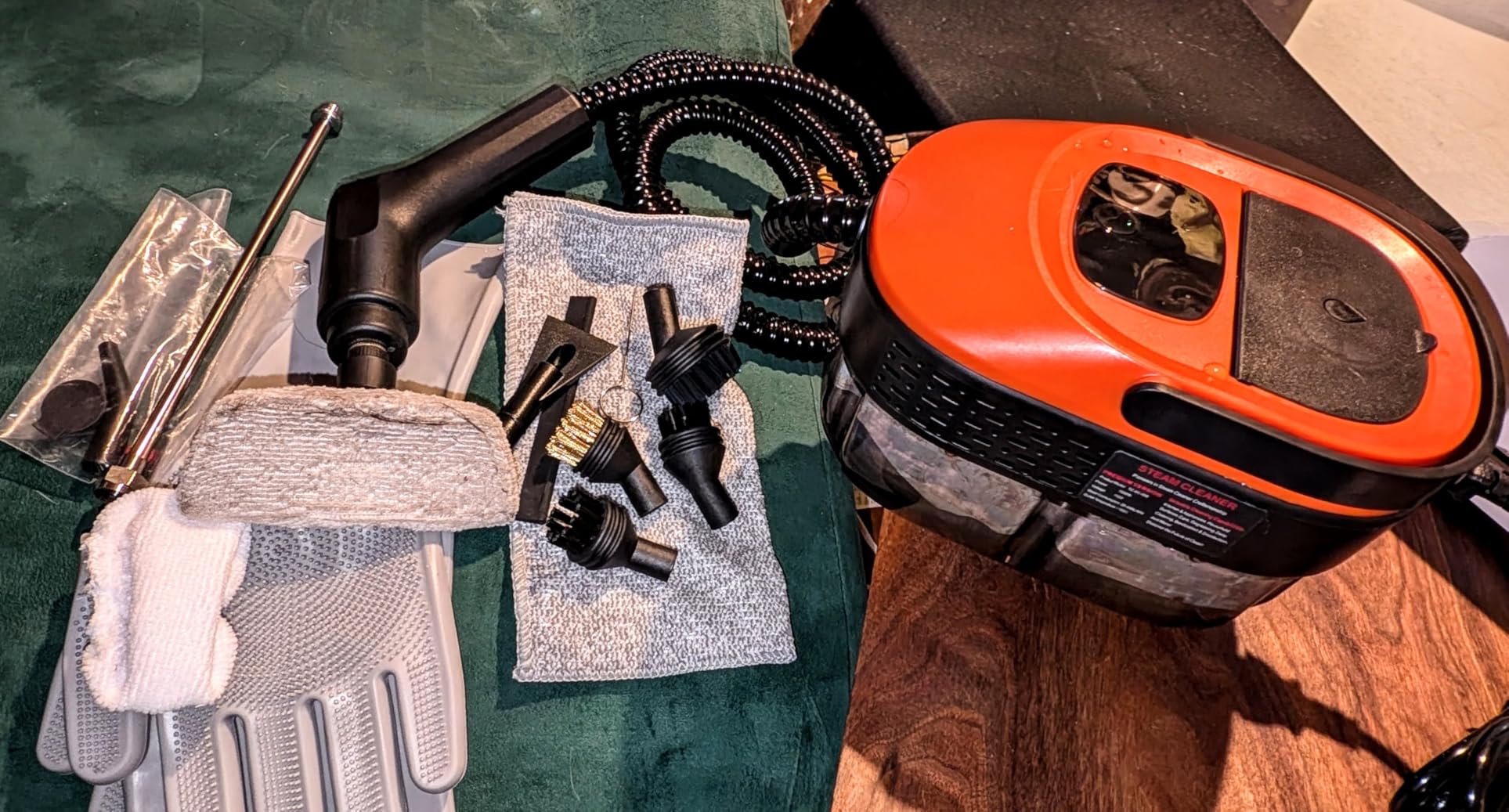 Steam Cleaner for Home & Car-2500W Portable Handheld Steamer for Cleaning with 3-Level Handle, 15s Heat-Up, Large Tank, 16 Accessories - Clean Grease, Grout, Tile, Floor, Couch, Dirt, Furniture customer photo 1