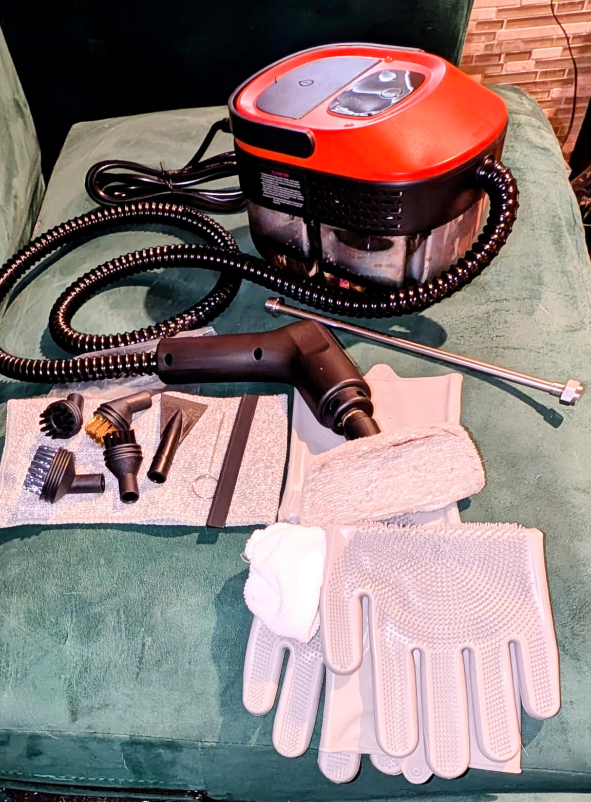 Steam Cleaner for Home & Car-2500W Portable Handheld Steamer for Cleaning with 3-Level Handle, 15s Heat-Up, Large Tank, 16 Accessories - Clean Grease, Grout, Tile, Floor, Couch, Dirt, Furniture customer photo 2