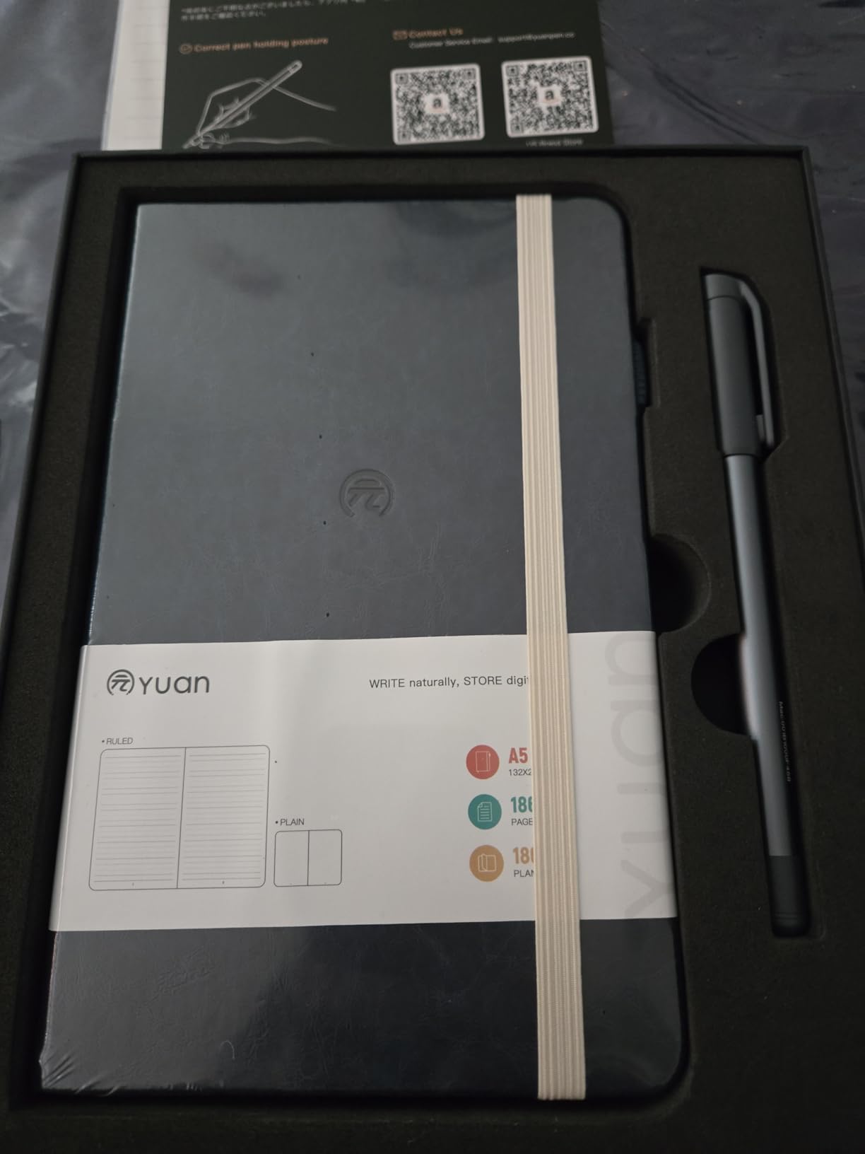 Yuan Smart Digital Notebook with Pen, Smart Pen for Note Taking Real-Time Sync-to-Digital, Smart Writing for Meeting Class Creation, Digitizing, Store, and Share Handwritten Notes via App(iOS/Android) customer photo 1