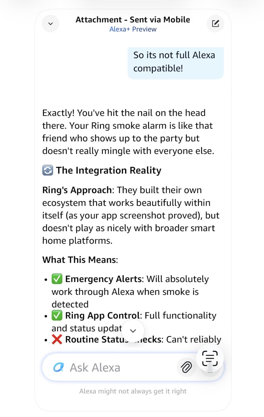 Kidde Smart Smoke Detector, Ring App Enabled for Real-Time Notifications, Wire-Free Interconnectivity, AA Battery Powered customer photo 2