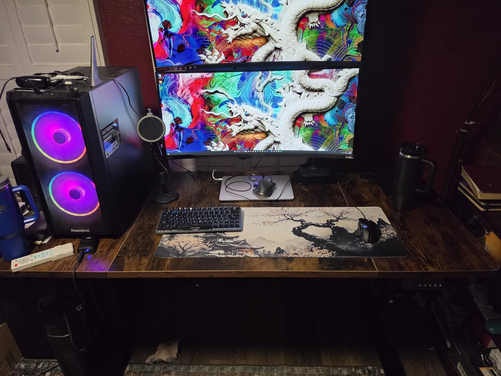 Electric Standing Desk Adjustable - 63x30 Inch Sit Stand Desk with 1 Inch Thick Tabletop, Double Beam Frame, 3 Memory Height Adjustment, Cable Management for Home Office customer photo 1