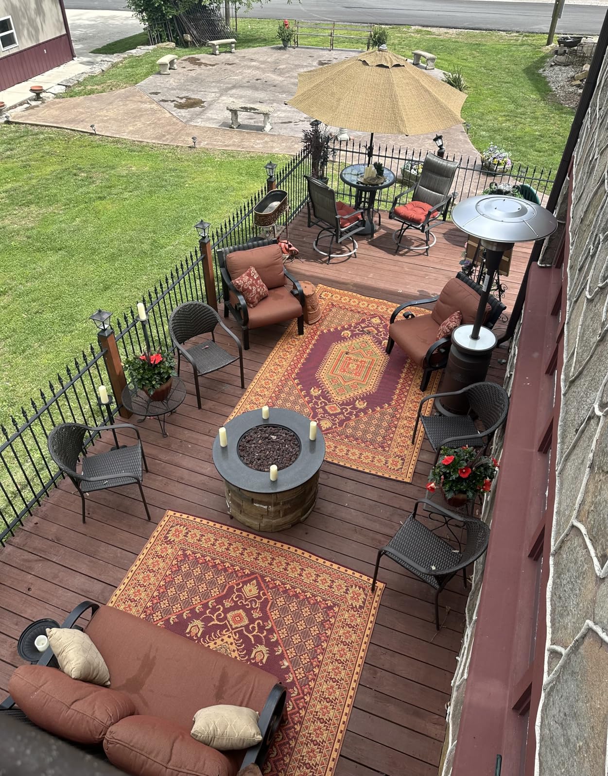 Mad Mats Turkish Rust Outdoor Rug, 8x10 - Reversible, Recycled Plastic, UV Resistant customer photo 2