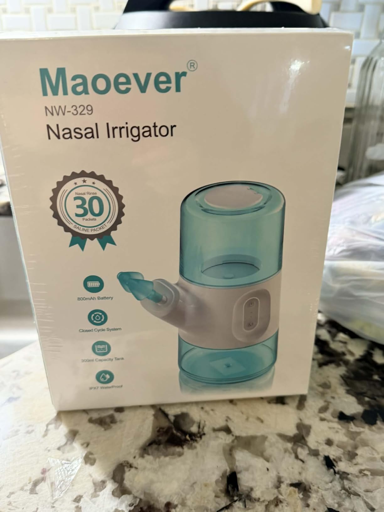 Nasal Irrigation System - Sinus Rinse Machine with Dual Water Tank, Automatic Waste Collection & Adjustable Water Flow - Nasal Washer for Allergy Relief, Congestion & Sinus Care(300ml) customer photo 1