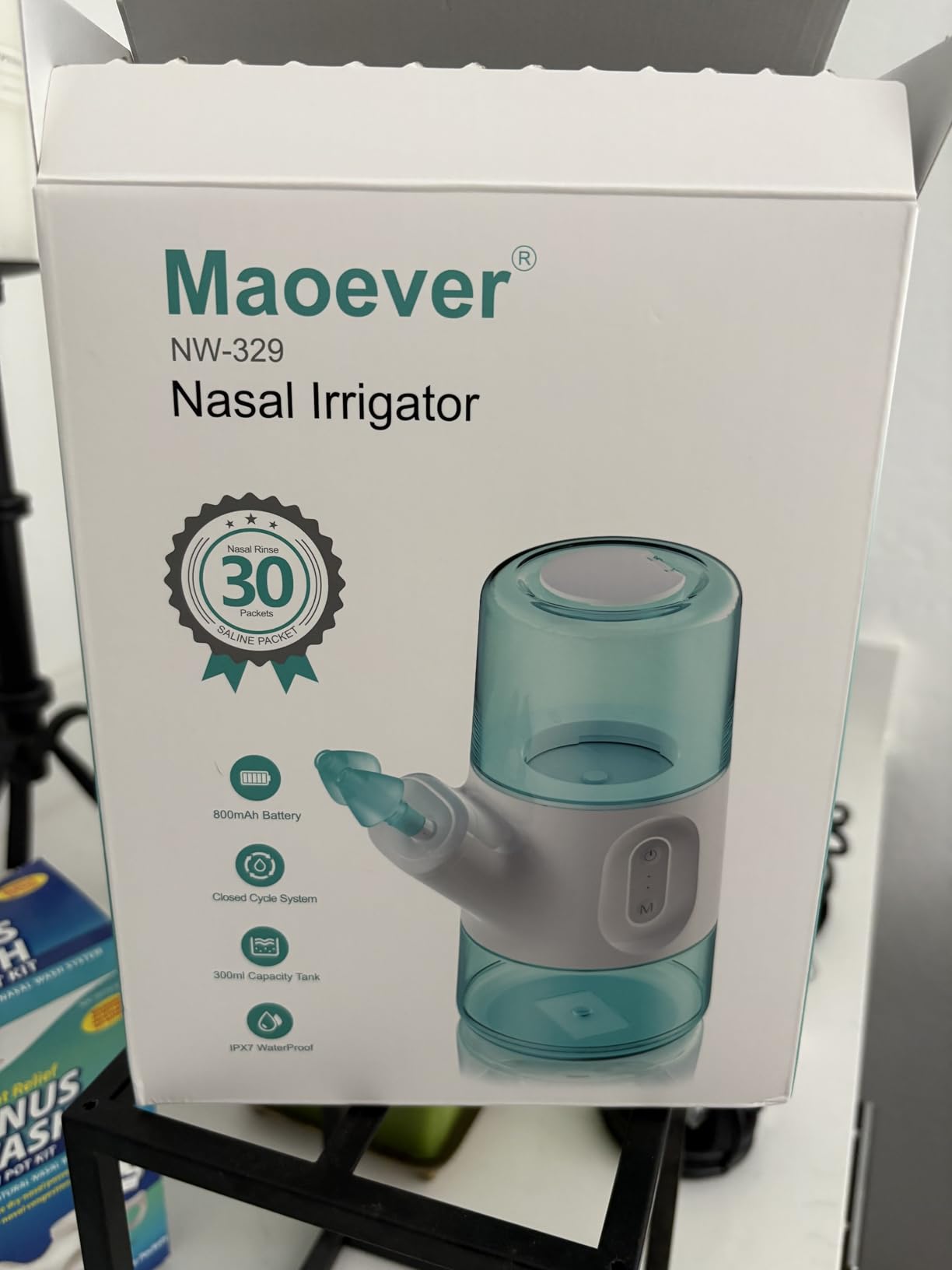 Nasal Irrigation System - Sinus Rinse Machine with Dual Water Tank, Automatic Waste Collection & Adjustable Water Flow - Nasal Washer for Allergy Relief, Congestion & Sinus Care(300ml) customer photo 2
