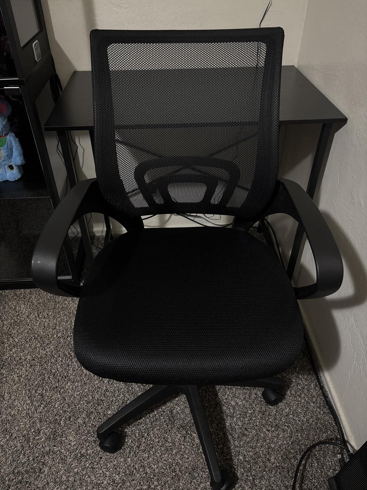 BestOffice Ergonomic Office Chair Mid-Back Swivel Desk Chair Breathable Backrest & Lumbar Support Adjustable Height Sponge Seat Rolling Wheels Dark Black for Adults & Women customer photo 2