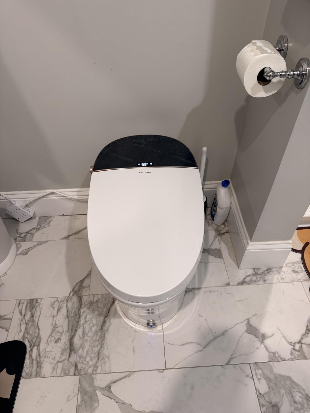 Casta Diva Smart Toilet with Bidet Built in, Auto Open/Close, Foam Shield, 1000g MaP Flush, Heated Seat, Foot Kick & Blackout Flush, Bidet Toilet with Night Light for Bathrooms customer photo 1