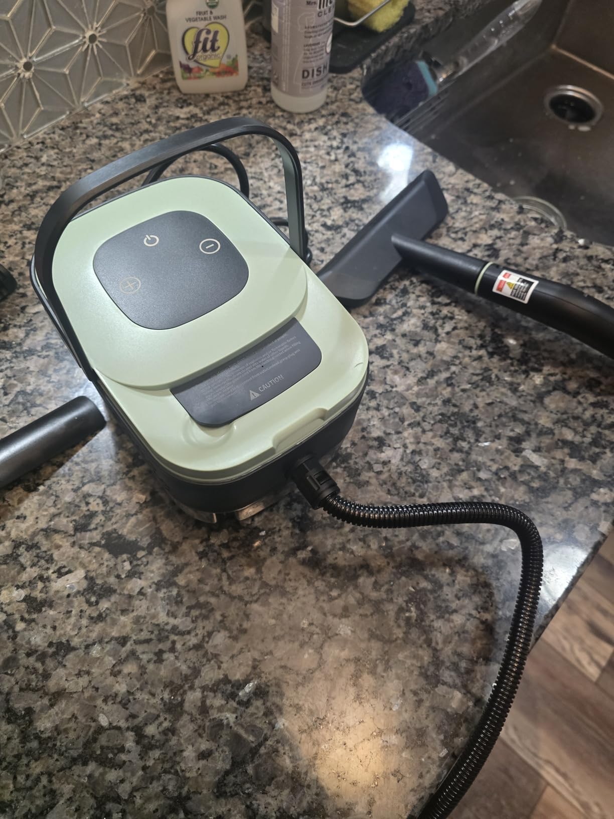 Steam Cleaner, Portable Steamer for Cleaning with 16pcs Accessories, 6-Level Adjustable, 15s Heat-Up, Handheld Steam Cleaner for Home for Tile, Grease, Dirt, Grout, Car Detailing, Green customer photo 1