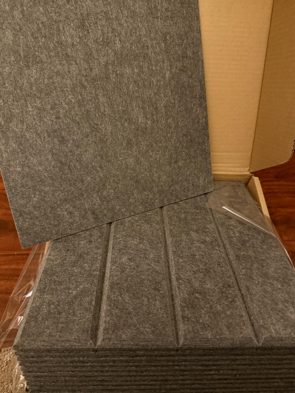 UMIACOUSTICS 6 Pcs 47.2 x 23.6 Inches Acoustic Panel, Decorative Sound Absorbing Wall Panel for Office, Home Theater, Studio, Mid-Gray customer photo 1