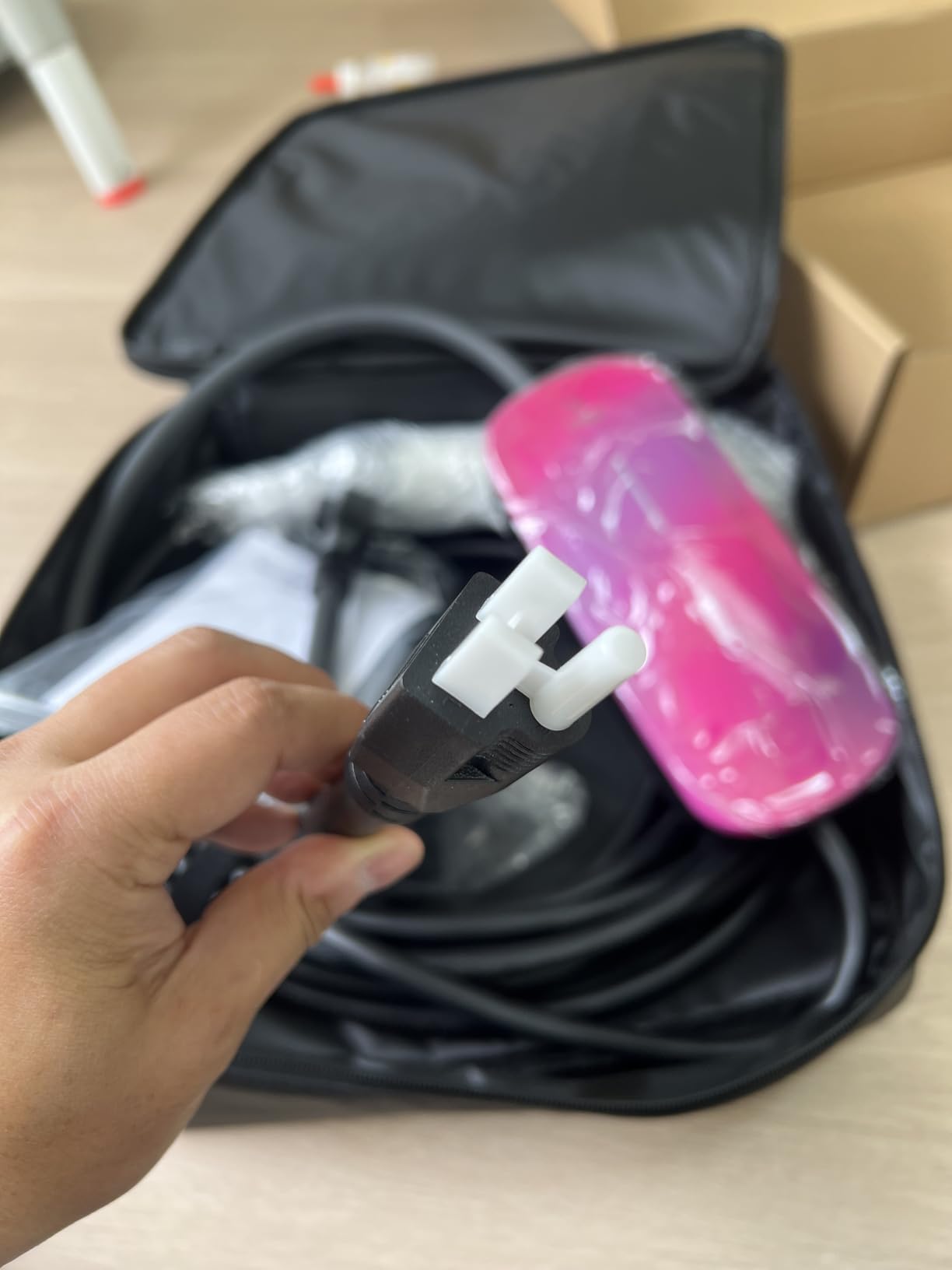 2025 New Level 1 & 2 EV Charger (16Amp, 110V-240V, 23Ft Cable) Portable AI Fast Charger Equipment, Charging for J1772 Electric Vehicle, Hybrids, Model with A NEMA 6-20P Mobile Car(NOT for Tesla) customer photo 1