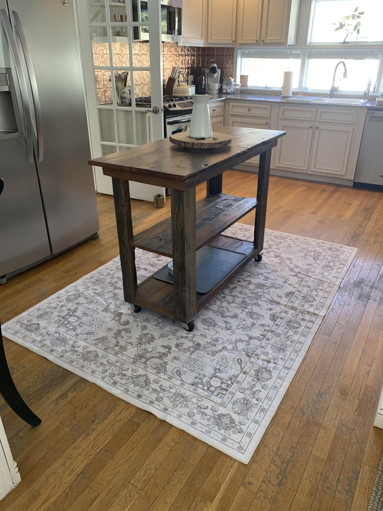 5x7 Area Rugs Living Room: Washable Vintage Rug for Bedroom Beige | Boho No Slip Stain Resistant Rug Soft Indoor Decor Floor Floral 5x7 Area Rugs for Dining Room, Nursery, Hallway, Home Office customer photo 1